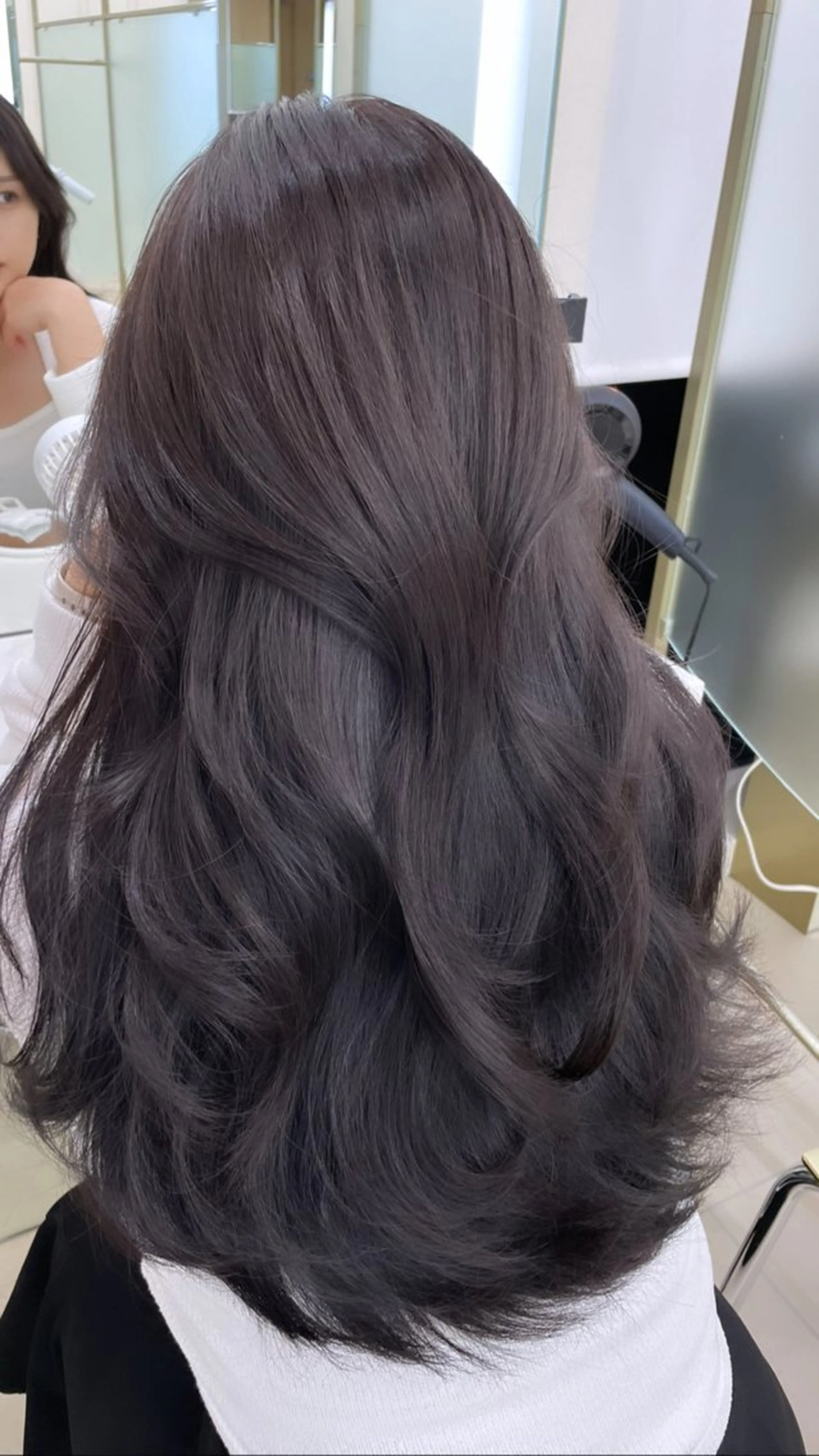 ロング カラー グレージュ カット ヘアカラー トリートメント COA GINZA 空也/前髪/顔まわりのヘアスタイル