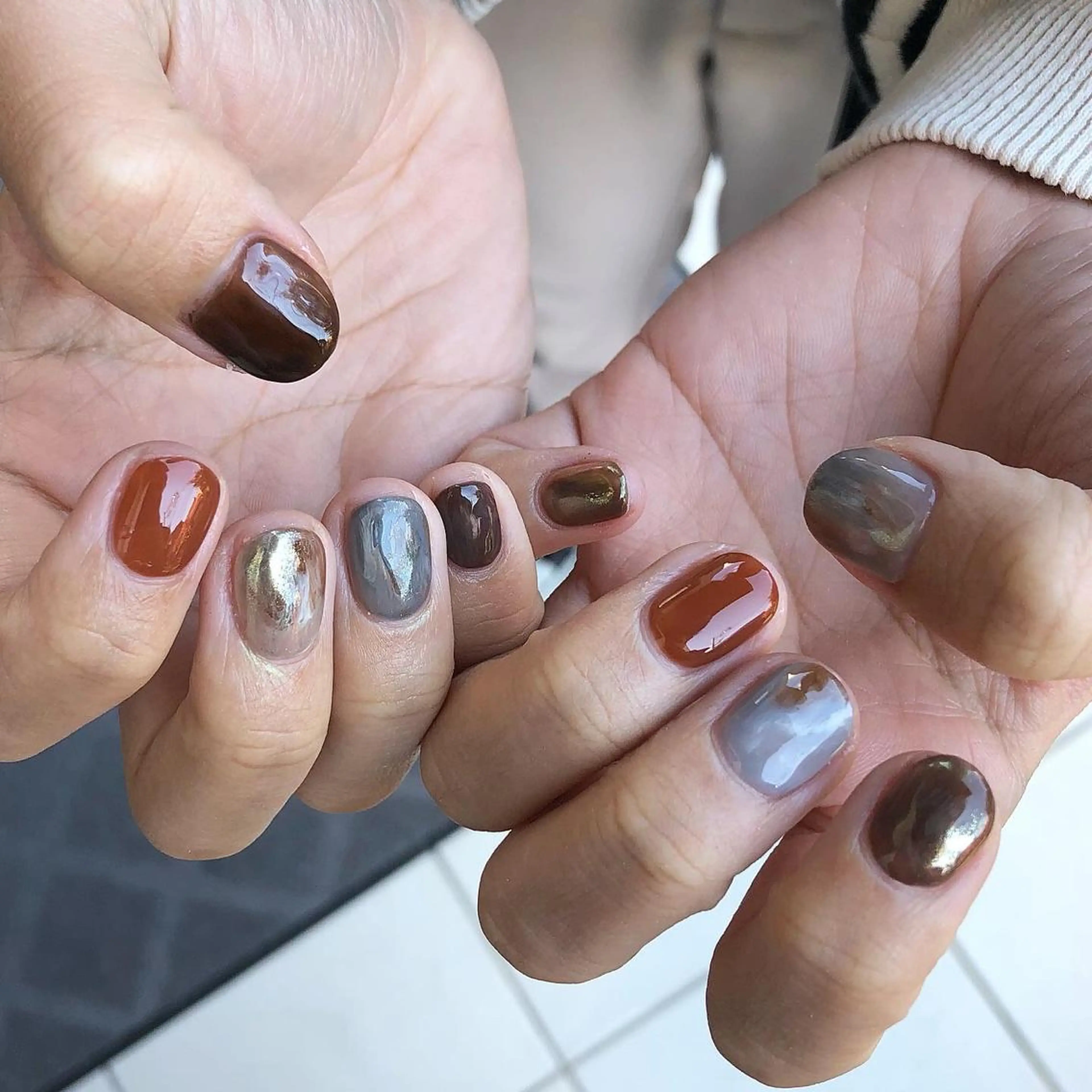 人気No.1 【デザイン自由　ニュアンスネイル🤎】ハンドオフなしの写真