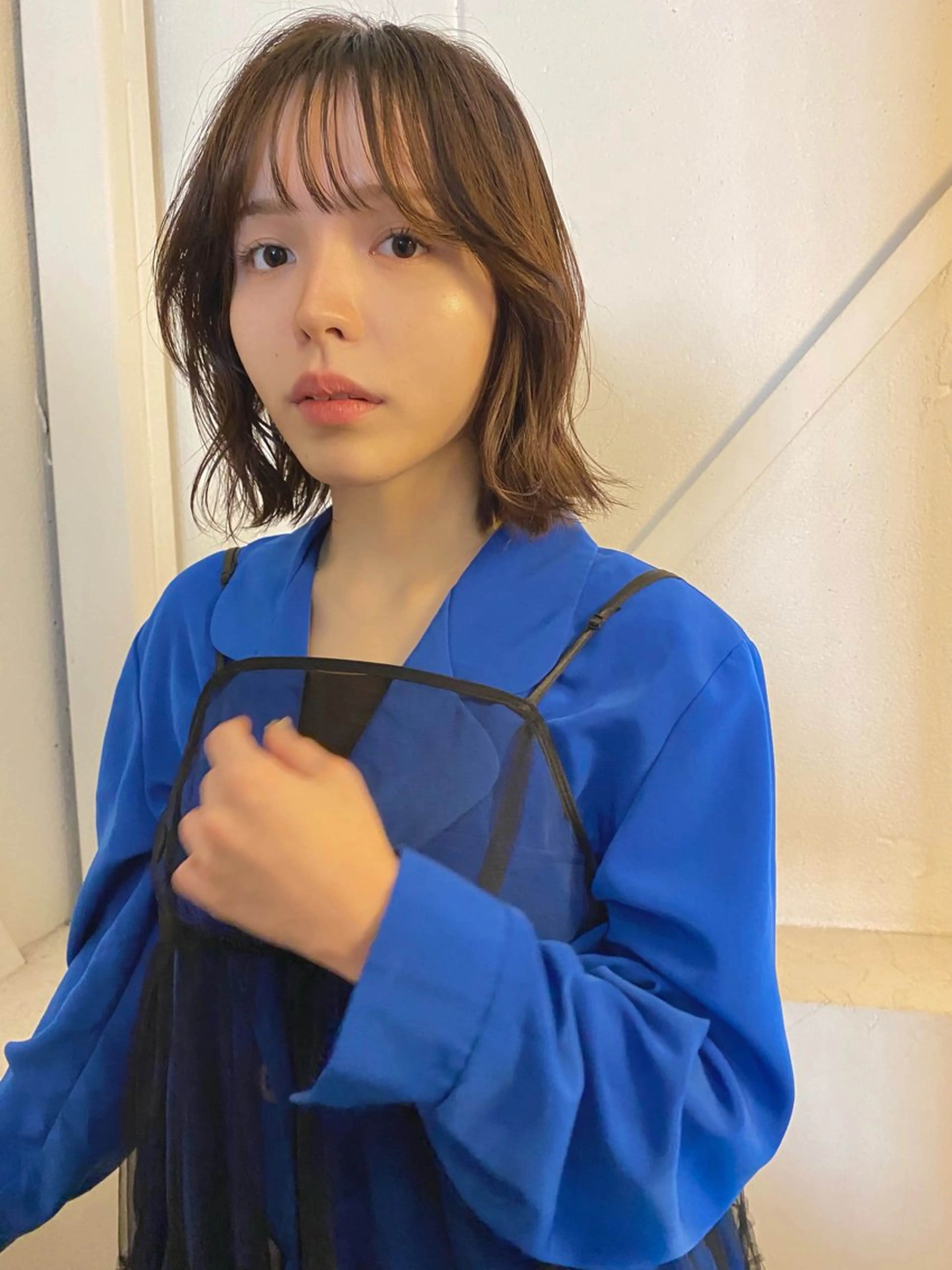 ミディアム カラー ボブ カット ヘアカラー トリートメント 森貴裕/ベージュ/ パーマ/オリーブのヘアスタイル