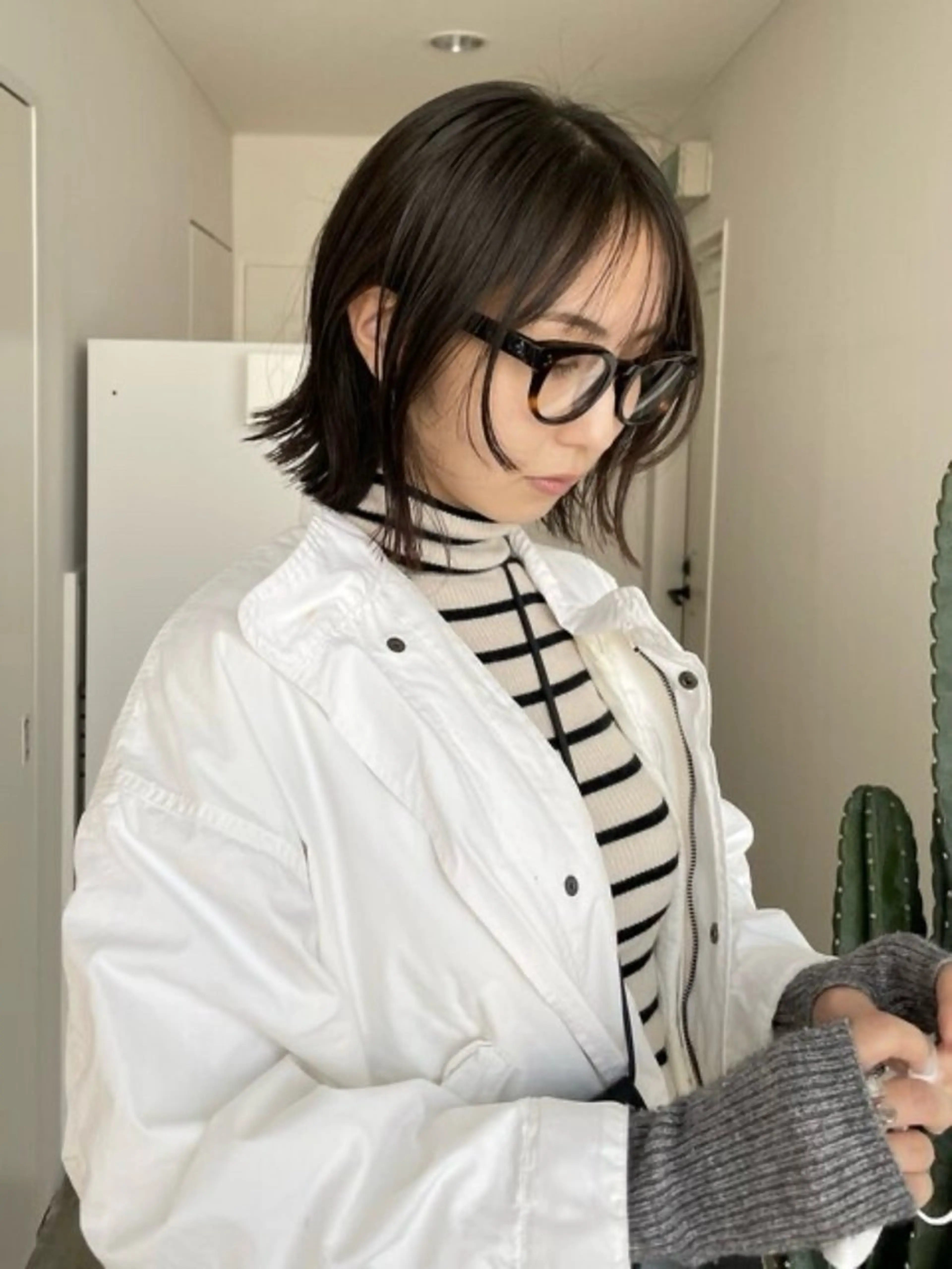 ショート ボブ 外ハネヘア 🟡ひろの/ツヤ カラー/髪質改善🟡のヘアスタイル