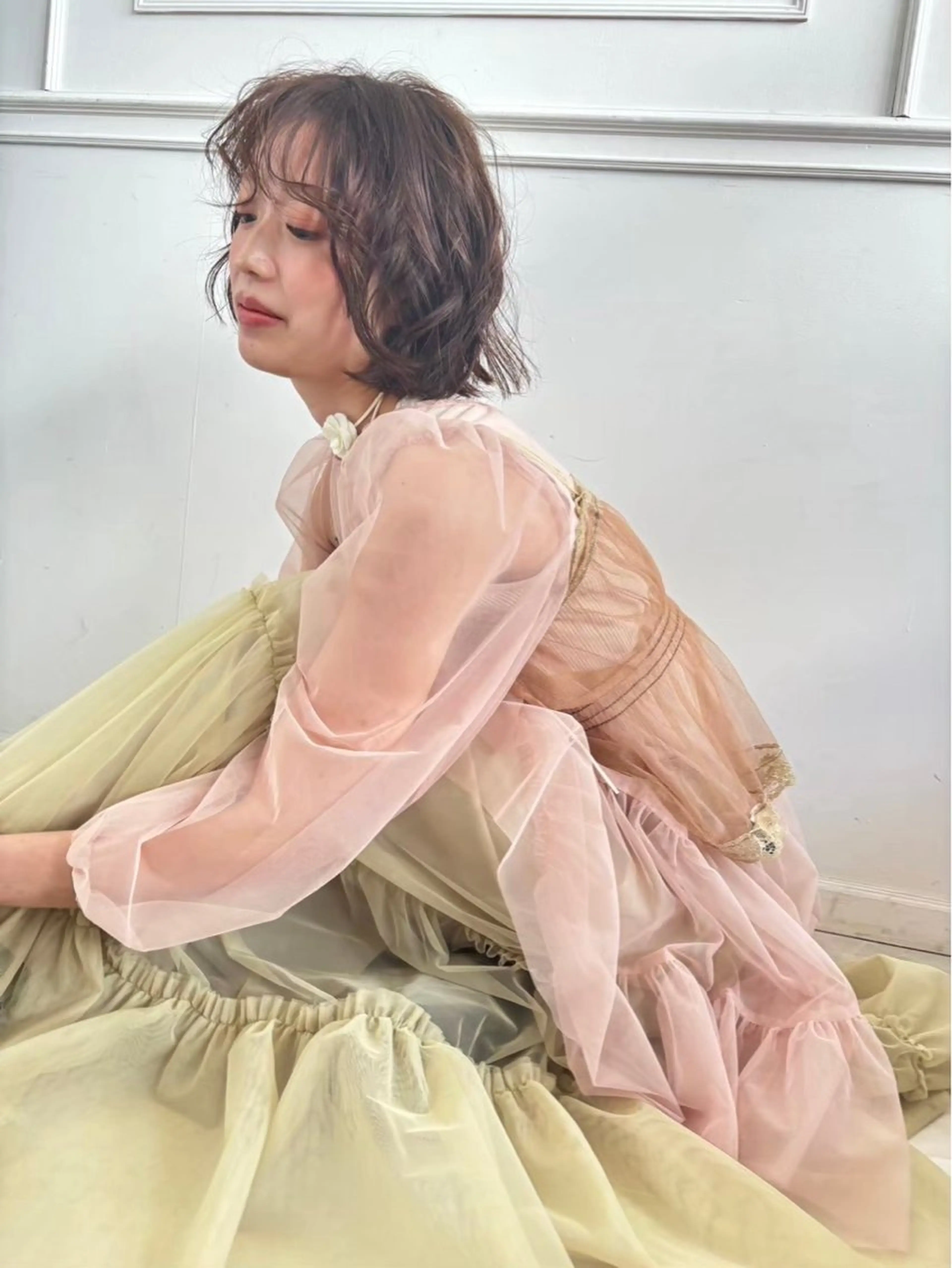 ショート ヘッドスパ 暗髪🥣アレンジ🎀 FACE。らんのヘアスタイル