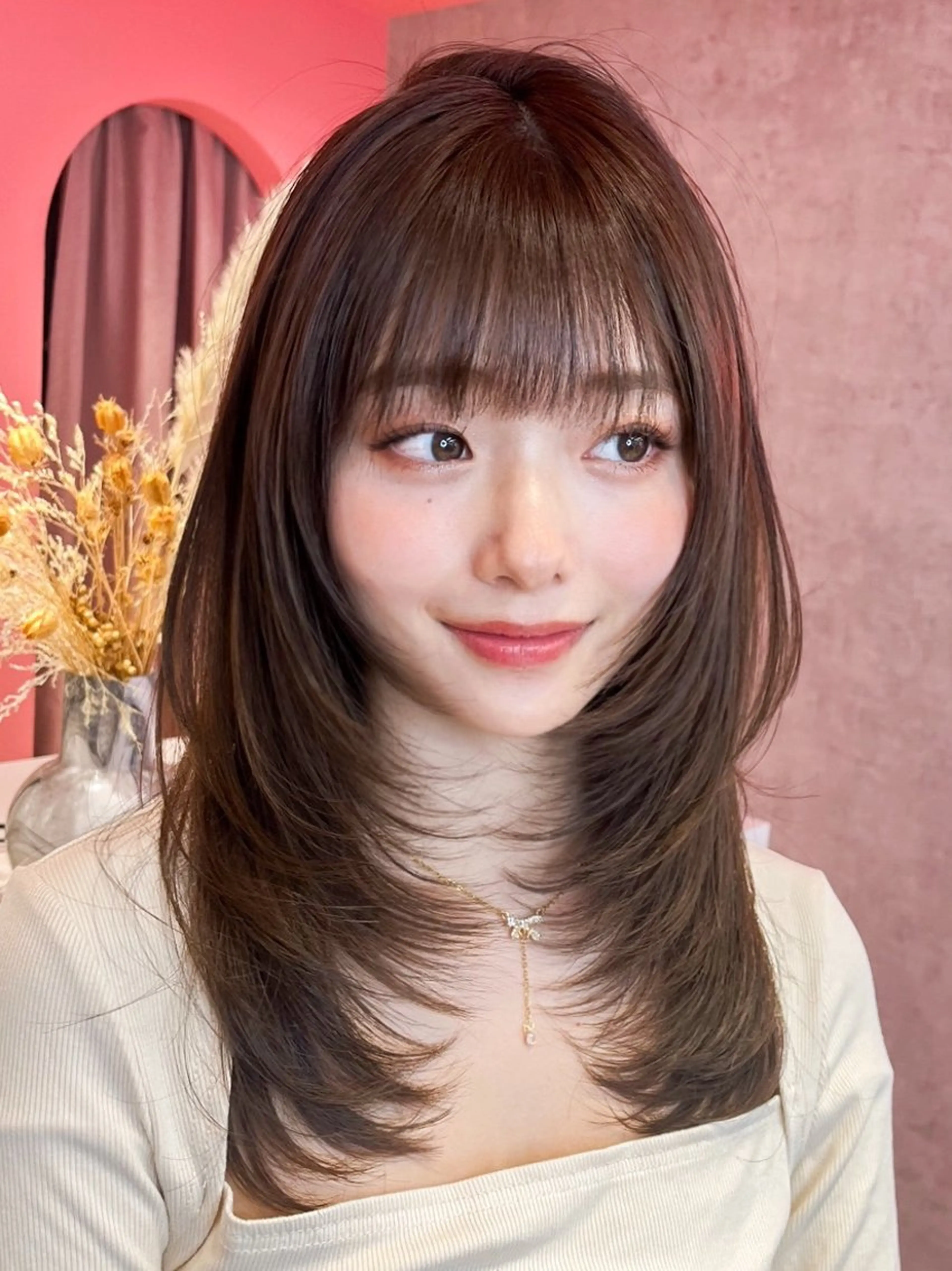 セミロング カラー 山崎/ボブ縮毛矯正 レイヤー髪質改善のヘアスタイル