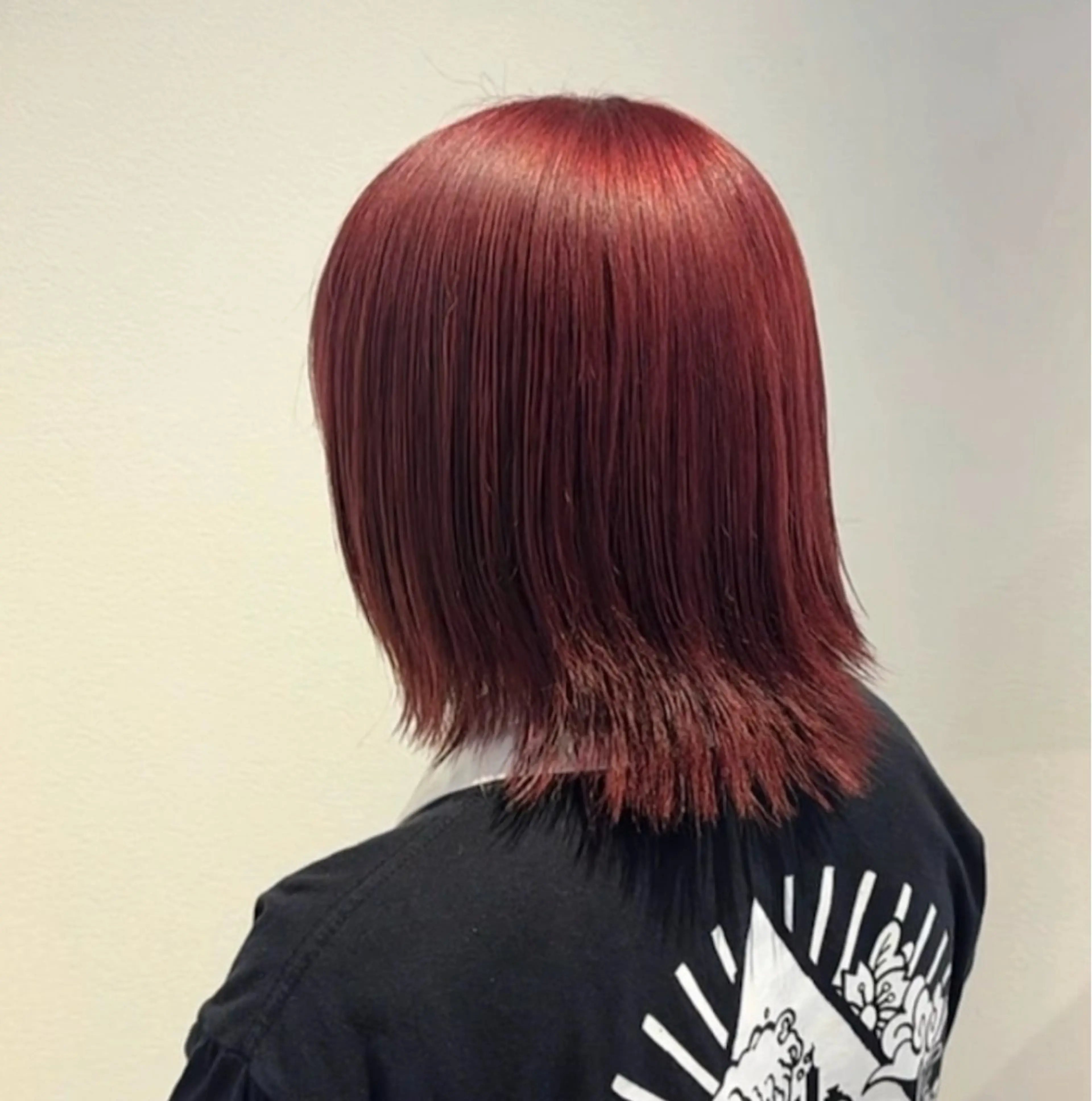 ミディアム カラー ブリーチ ダブルカラー レッドカラー SASE/ 🍒nodoka🍒のヘアスタイル