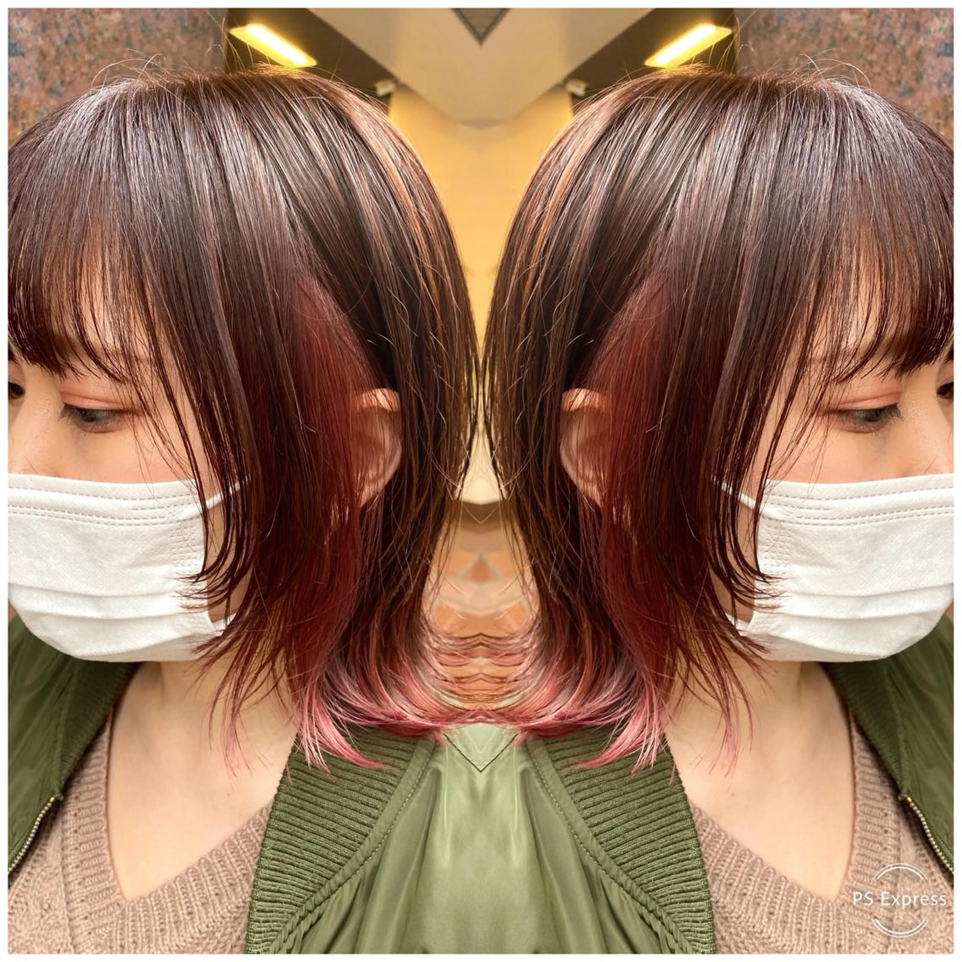 セミロング カラー ヘアアレンジ ピンクカラー ウルフカット カット ヘアカラー TOPSTYLIST 🇬🇧JIMMYのヘアスタイル
