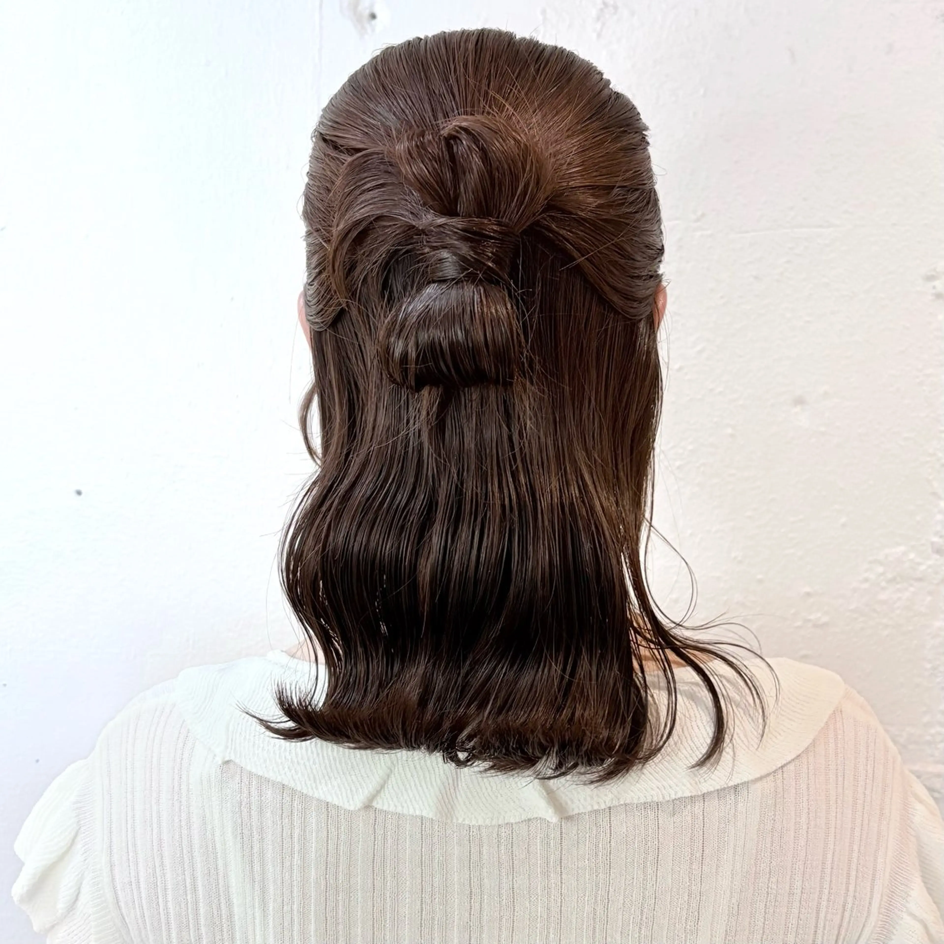 セミロング ヘアアレンジ ヘアセット 艶髪/柔らかカラー /アレンジ🪞あまにのヘアスタイル