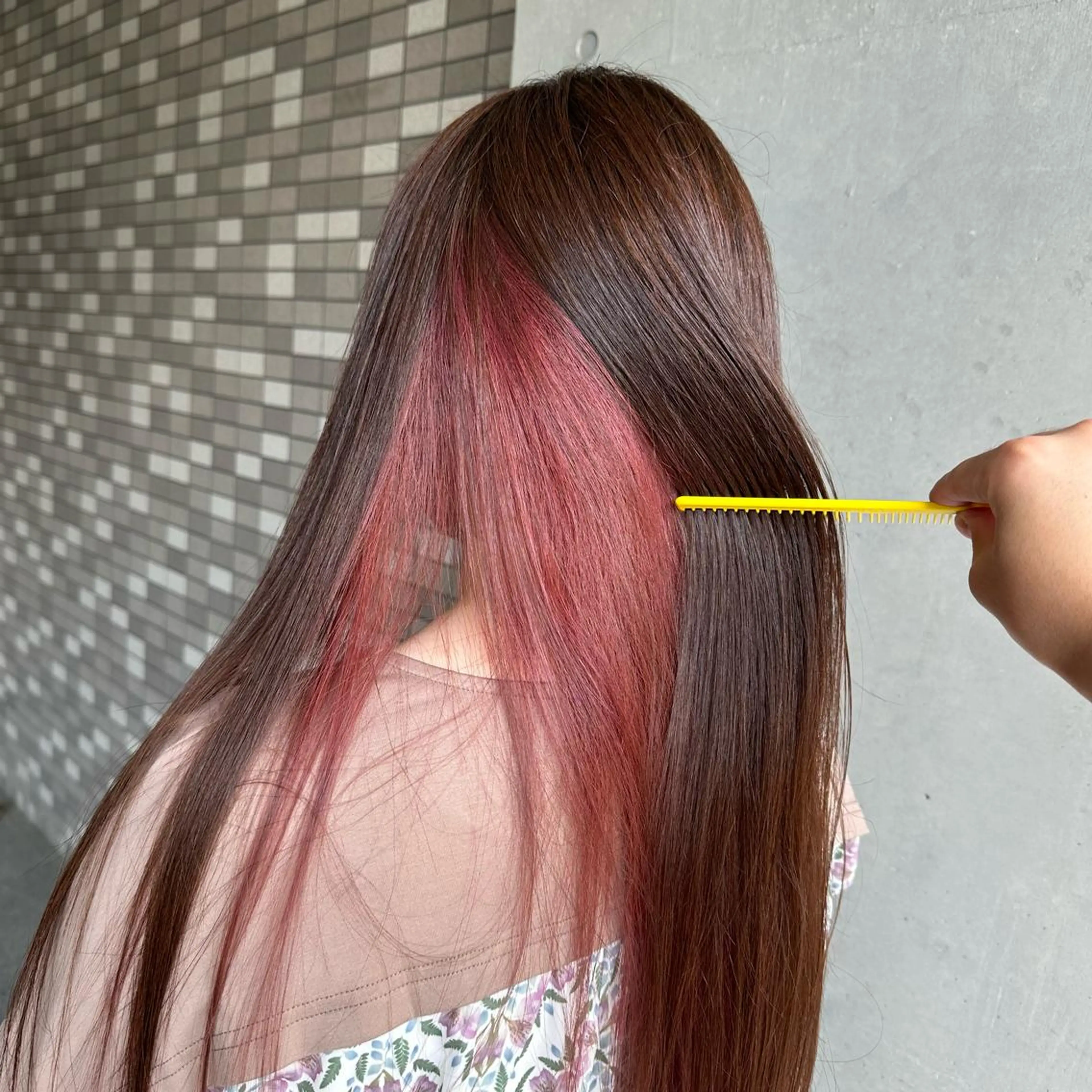 ロング カラー ピンクカラー バイオレットカラー バイオレットピンク Glanzhair 🫧‪菊池柊真🫧のヘアスタイル
