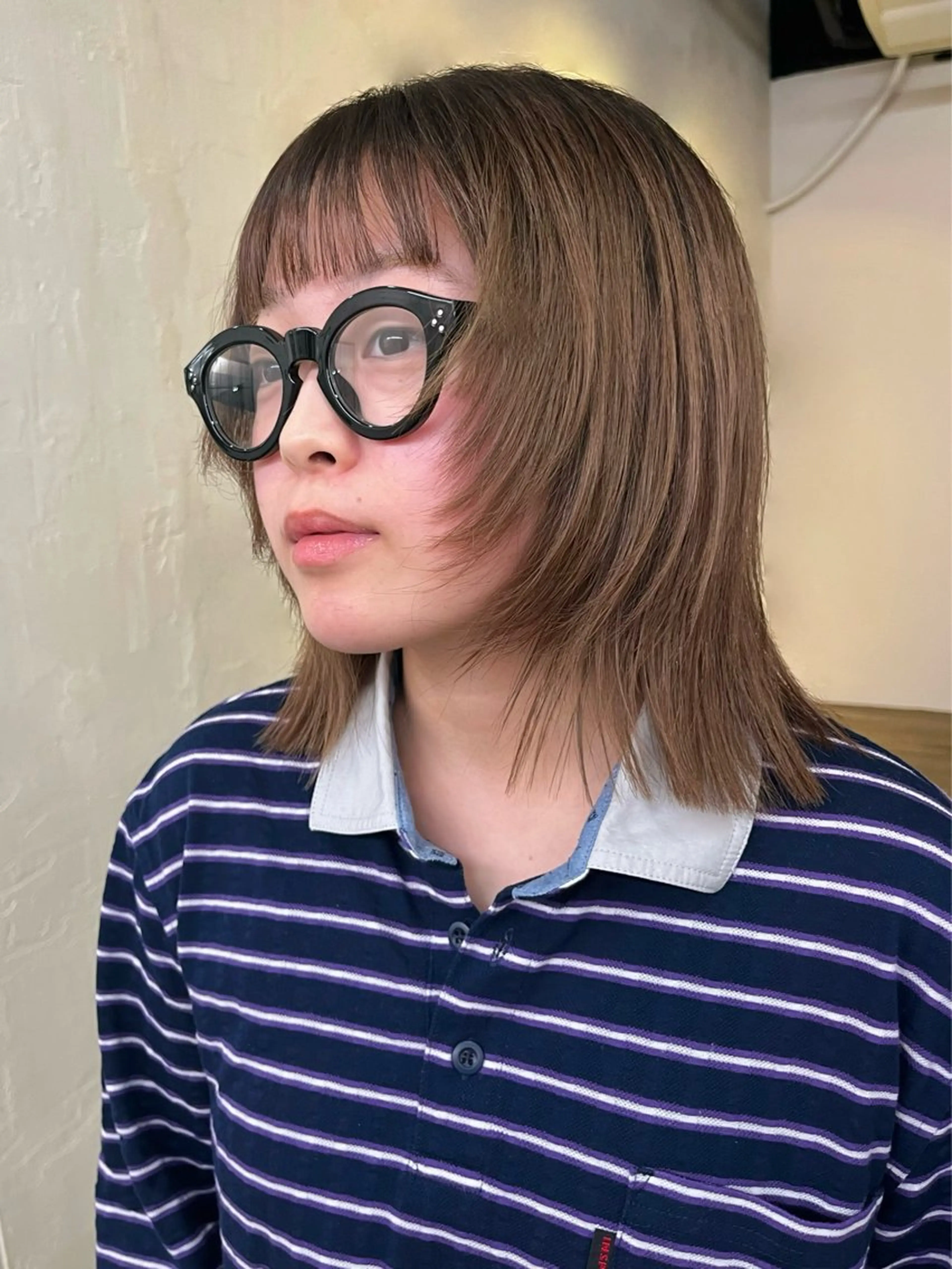 ミディアム 顔周りカット 加藤好/カットモデル /暖色カラー🍒🧡のヘアスタイル