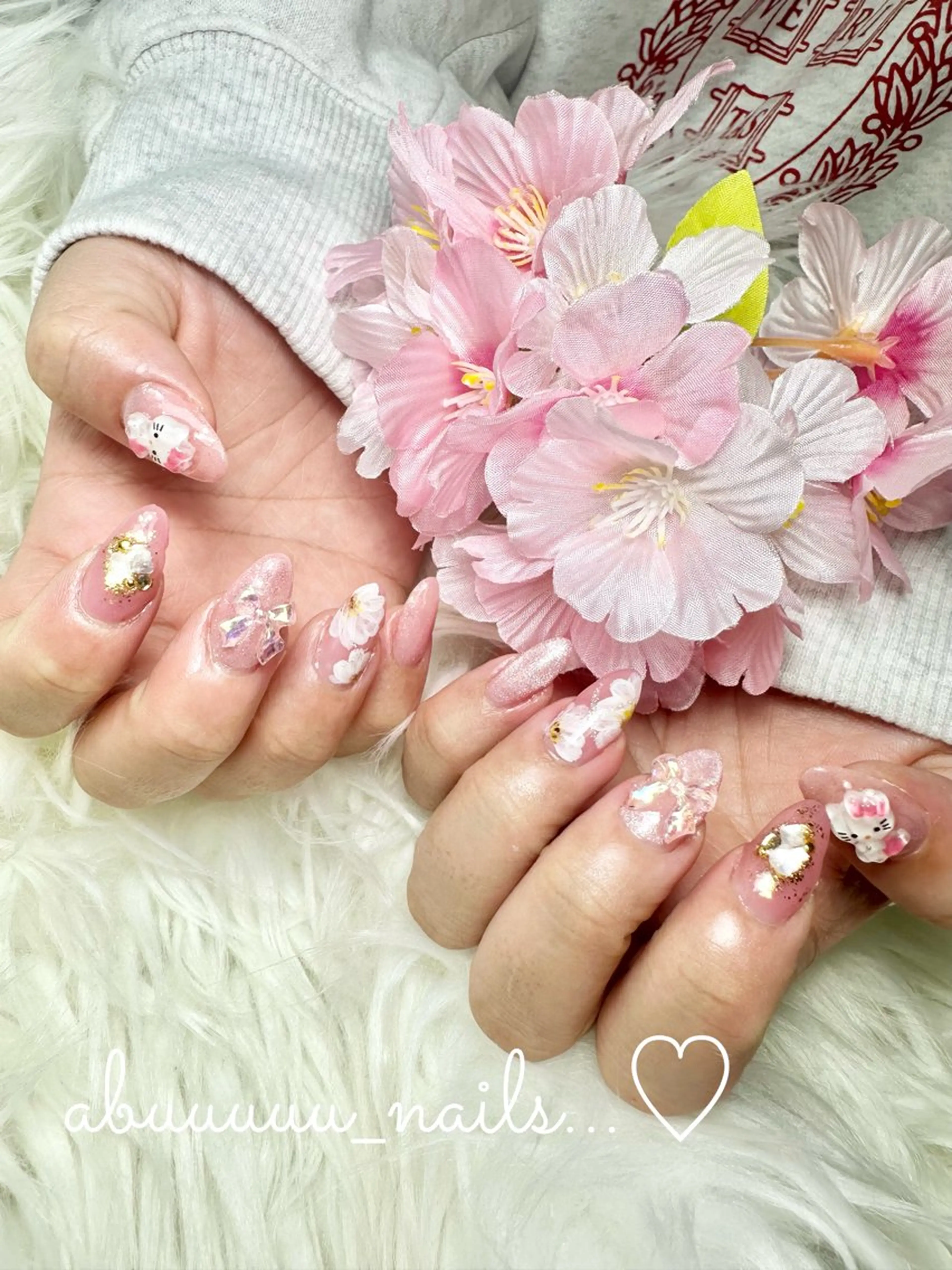ネイル フラワーネイル ハンドネイル abuuuuu nailsのネイルデザイン