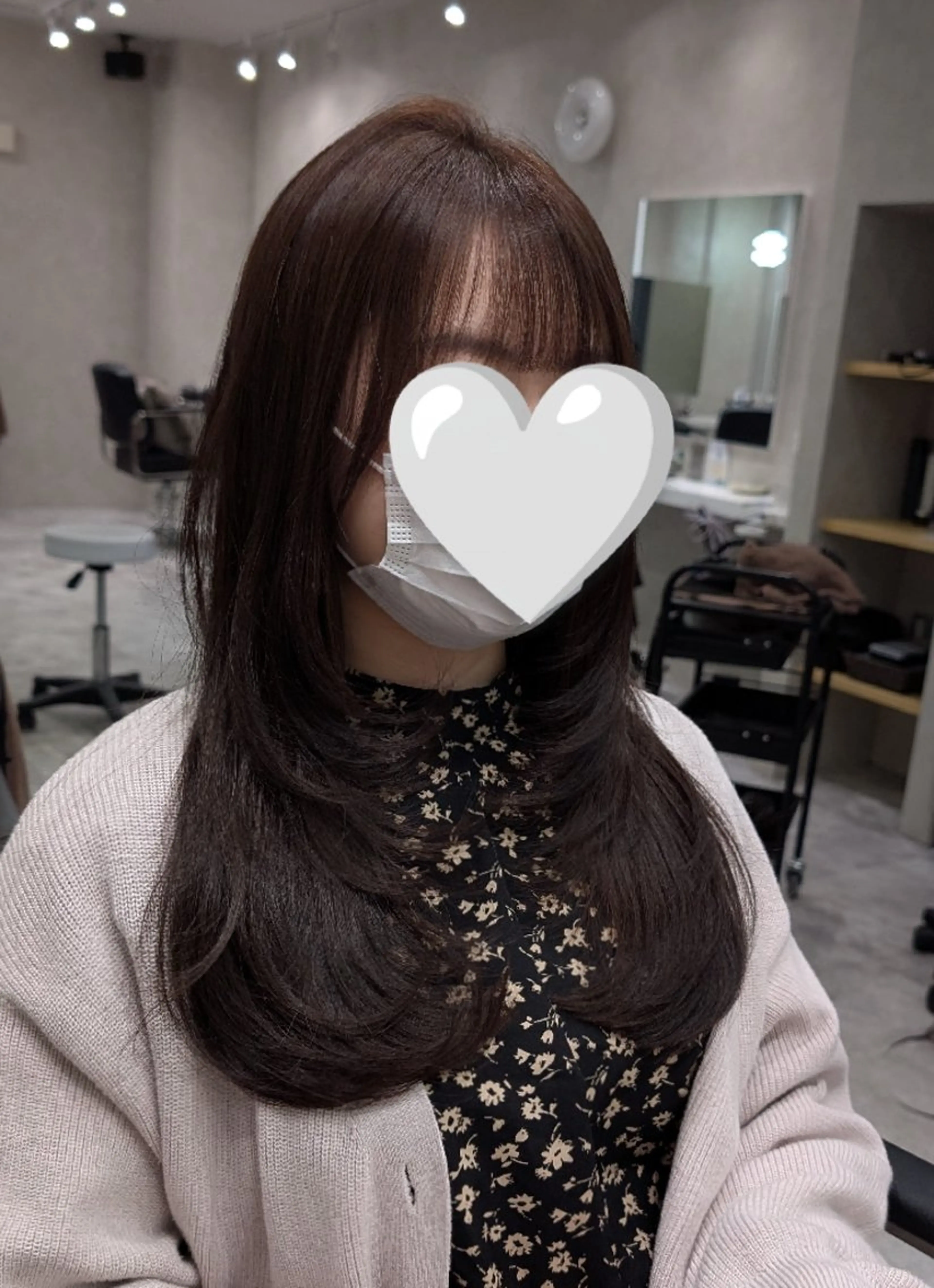 ロング 顔まわりレイヤー 顔周りカット ハッシュカット レイヤーカット カット ヘアカラー トリートメント SOYON豊田市駅店所属・髪質改善/ 上村旺武のヘアスタイル