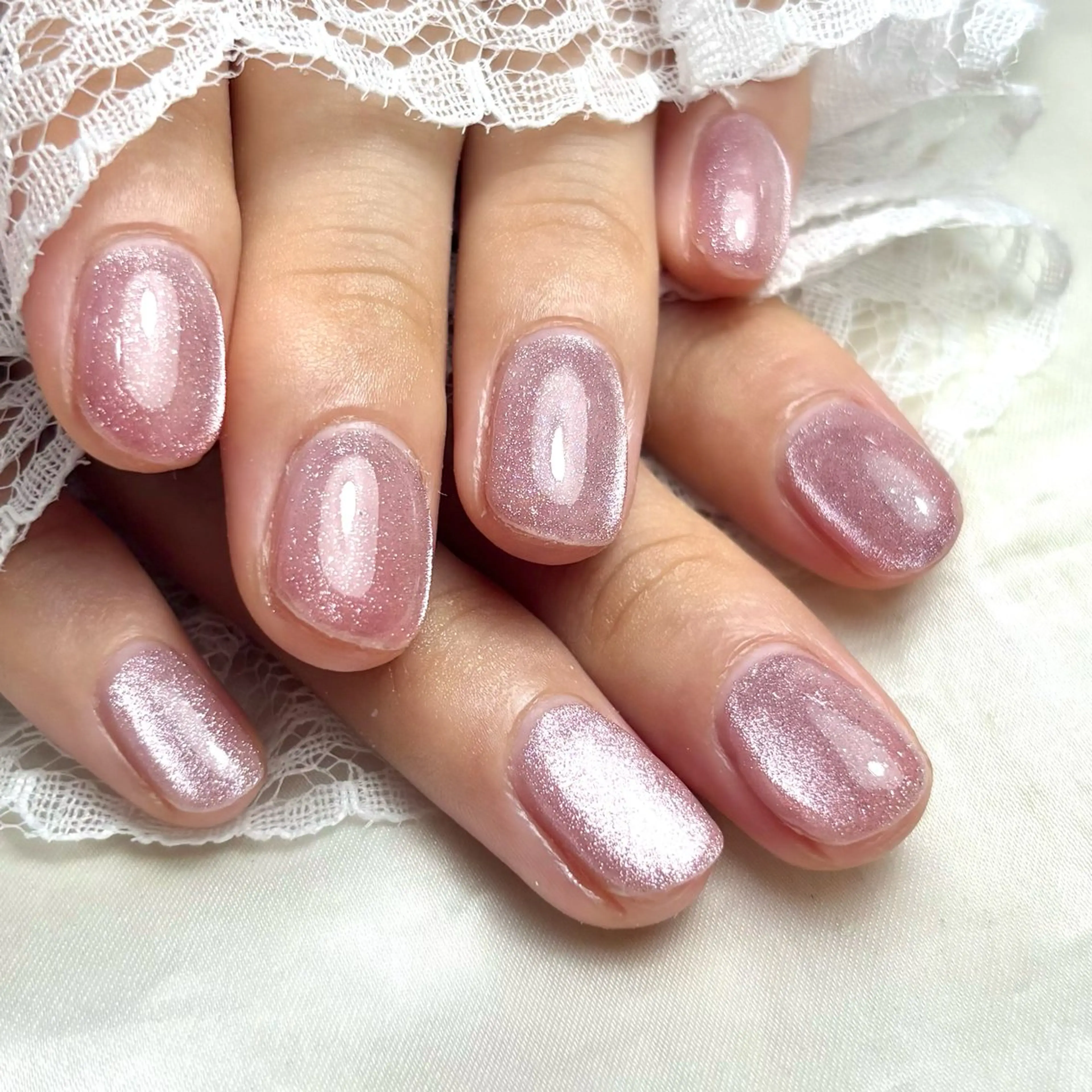 ネイル マグネットネイル ピンク Ray nail   WAKA️🫧のネイルデザイン