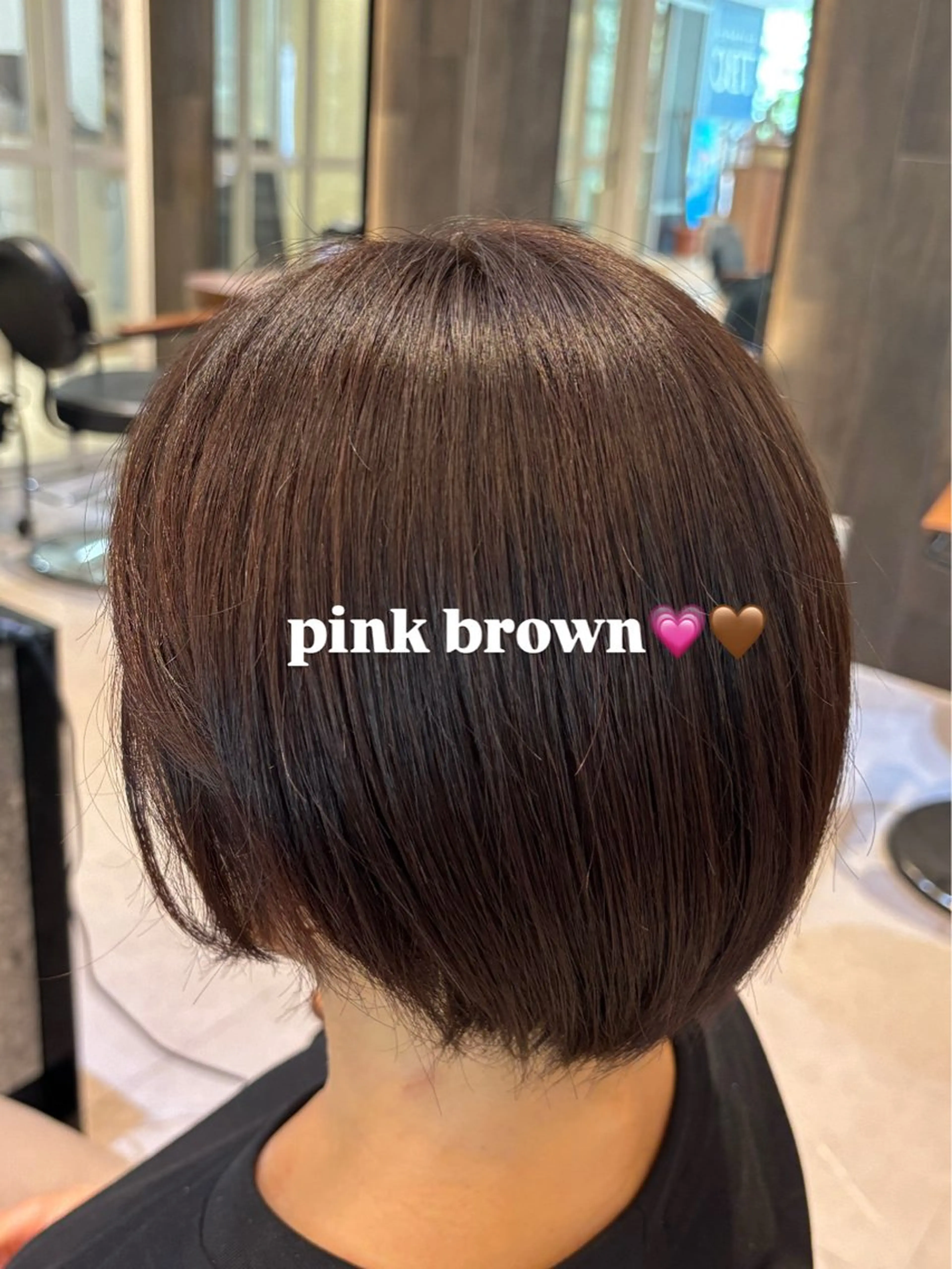 ショート カラー ブラウンカラー ピンクカラー w藤が丘/ りなのヘアスタイル