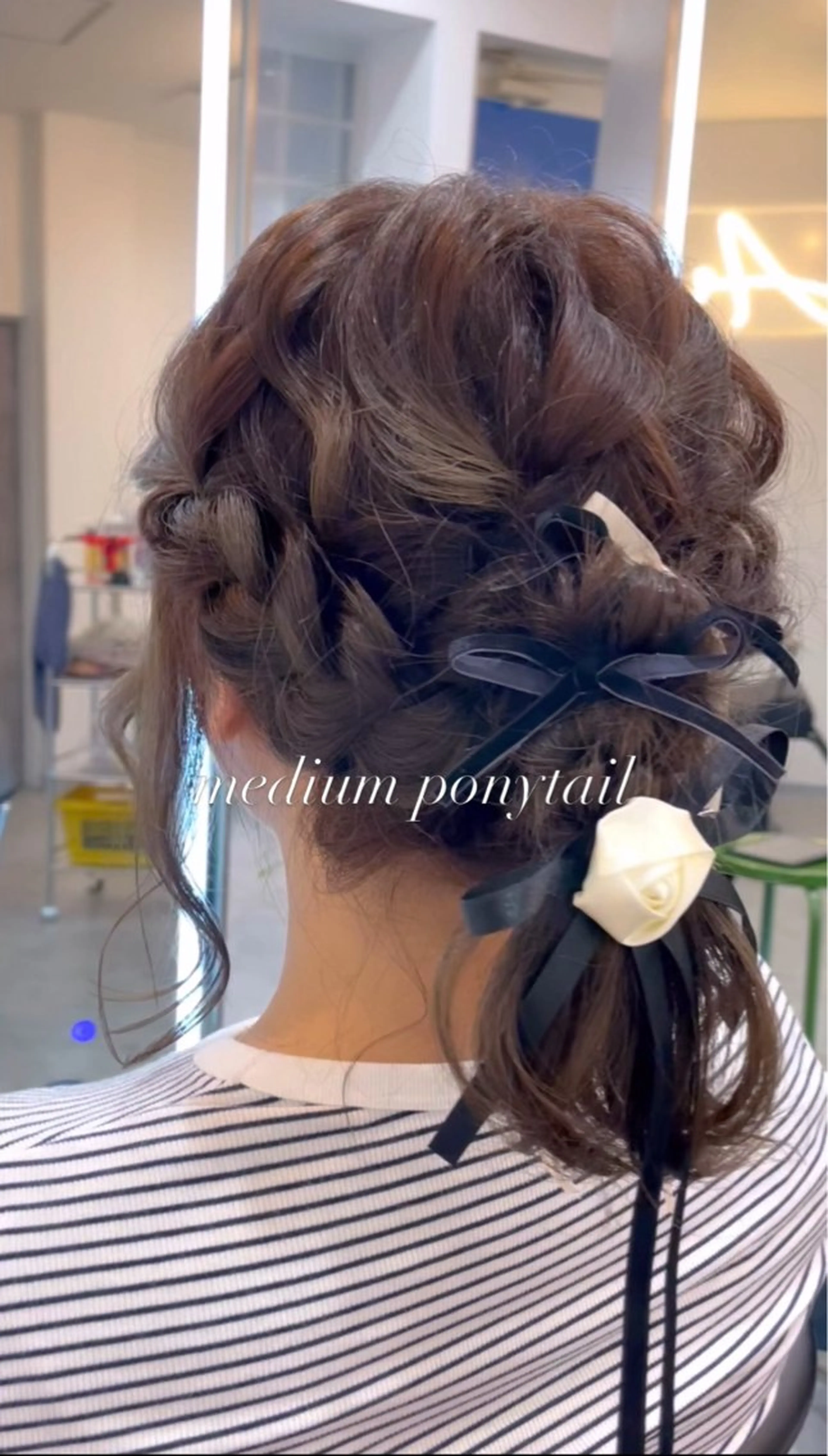 ミディアム ヘアアレンジ ポニーテール miyuki arare hairのヘアスタイル