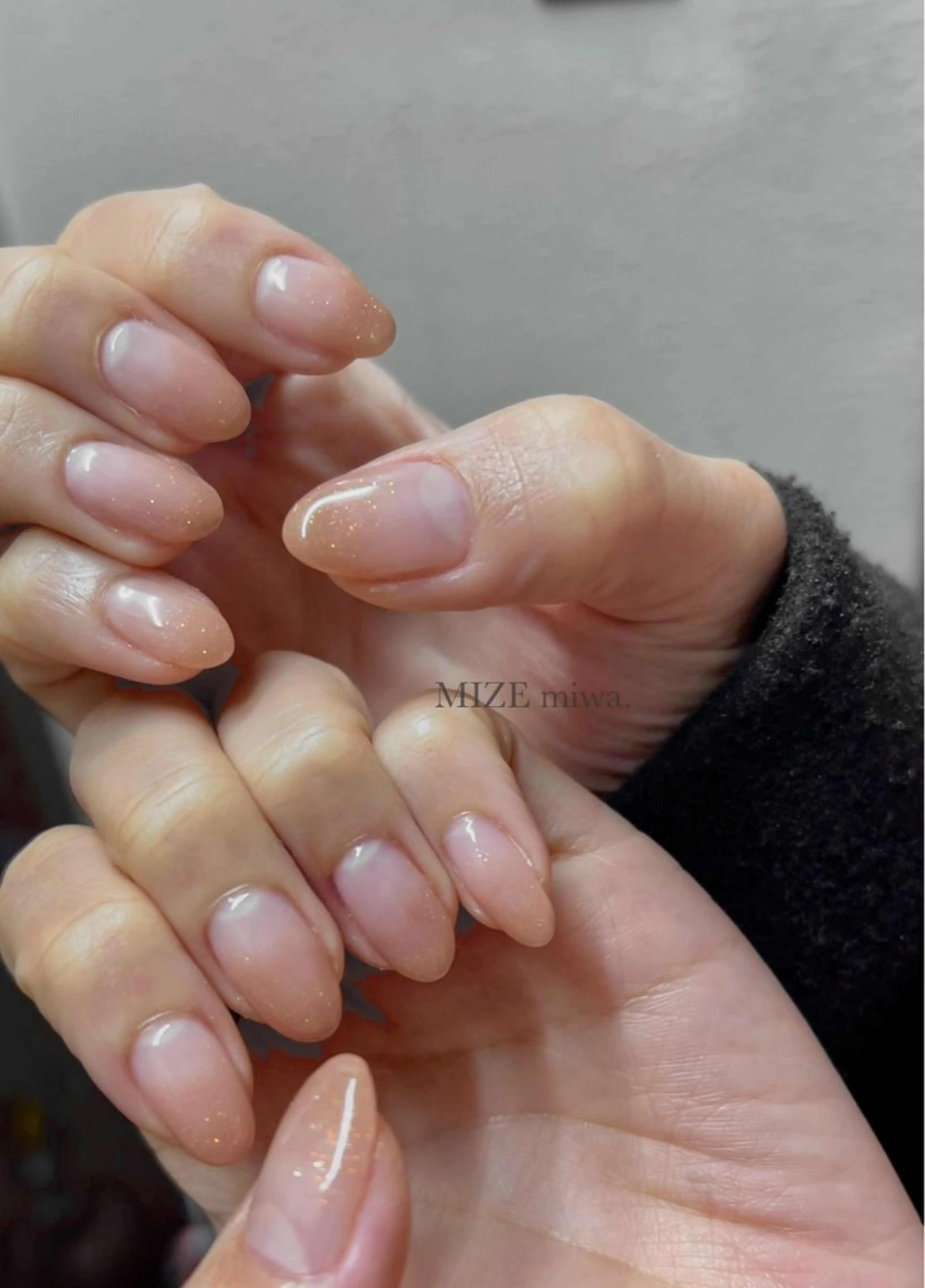 ネイル グラデーション ラメ(グリッター) ラメグラデーション ハンドネイル MIZE miwa.のネイルデザイン