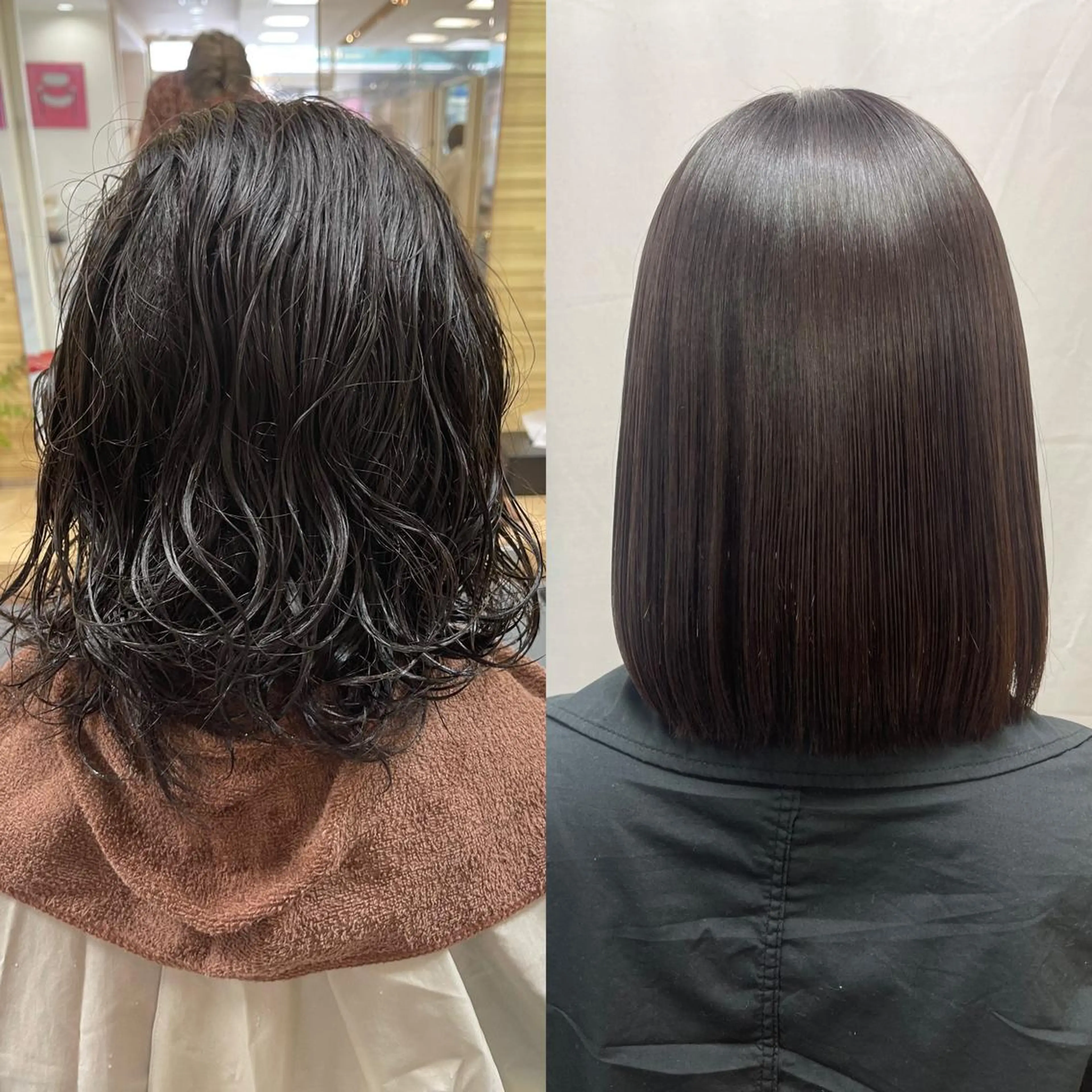 ミディアム パーマ 縮毛矯正 髪質改善/縮毛矯正 /ブリーチ矯正/岡部のヘアスタイル