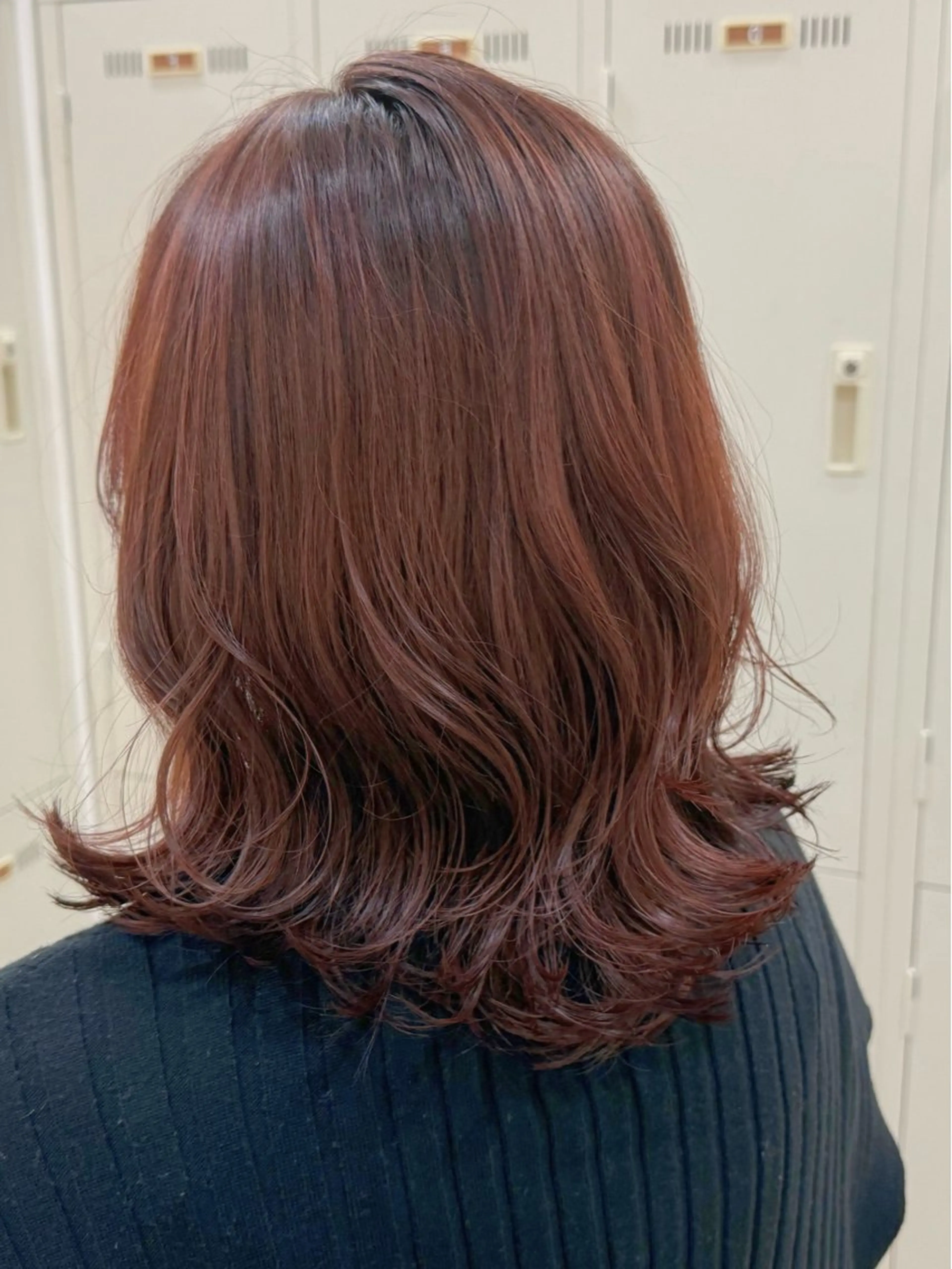 ミディアム カラー ブラウンカラー ピンクカラー ピンクブラウン ヘアカラー トリートメント 髪質改善縮毛矯正 💎TOMOのヘアスタイル