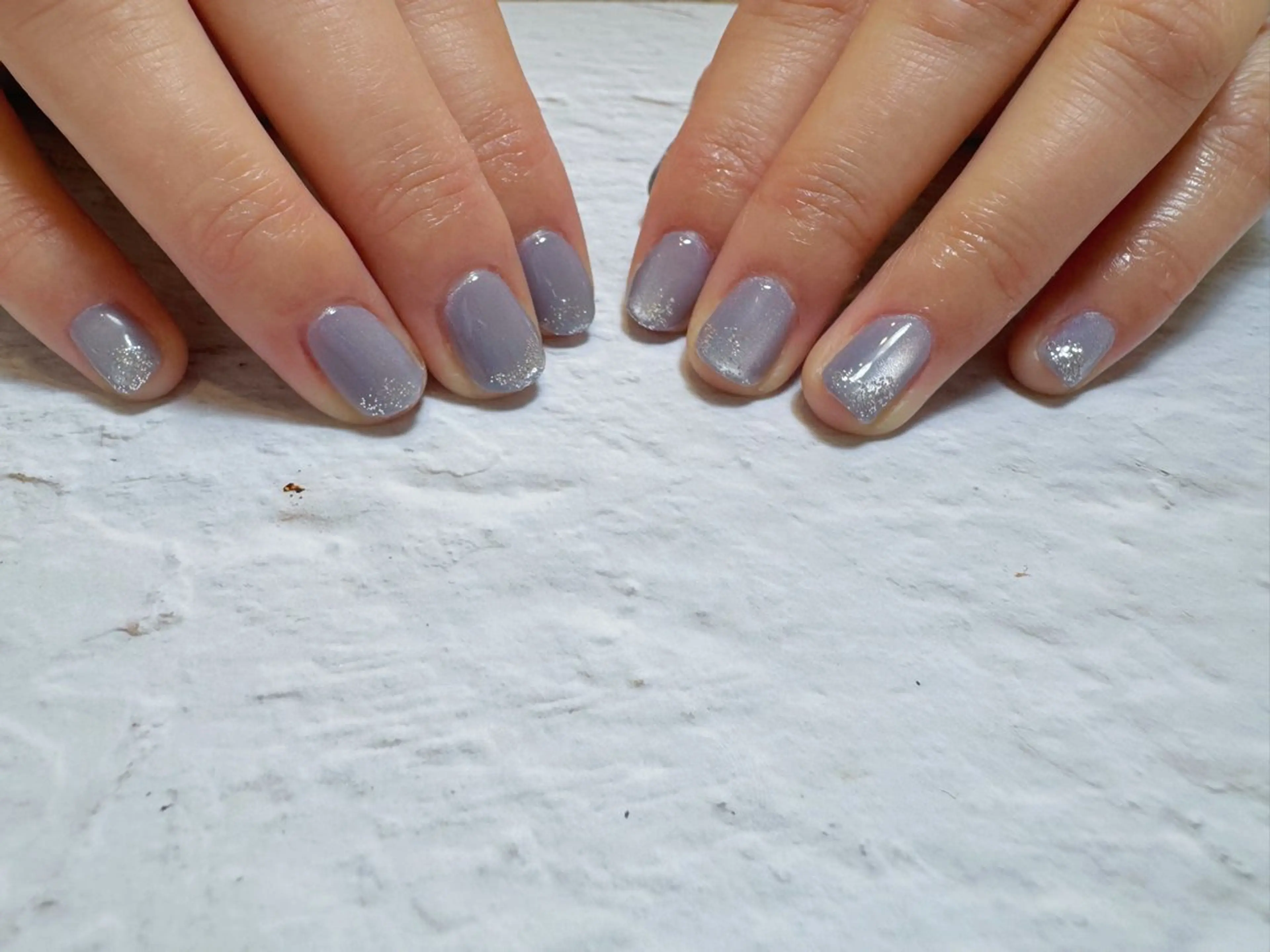 ネイル ブルー ラメ(グリッター) マグネットネイル シルバー byeol nailのネイルデザイン