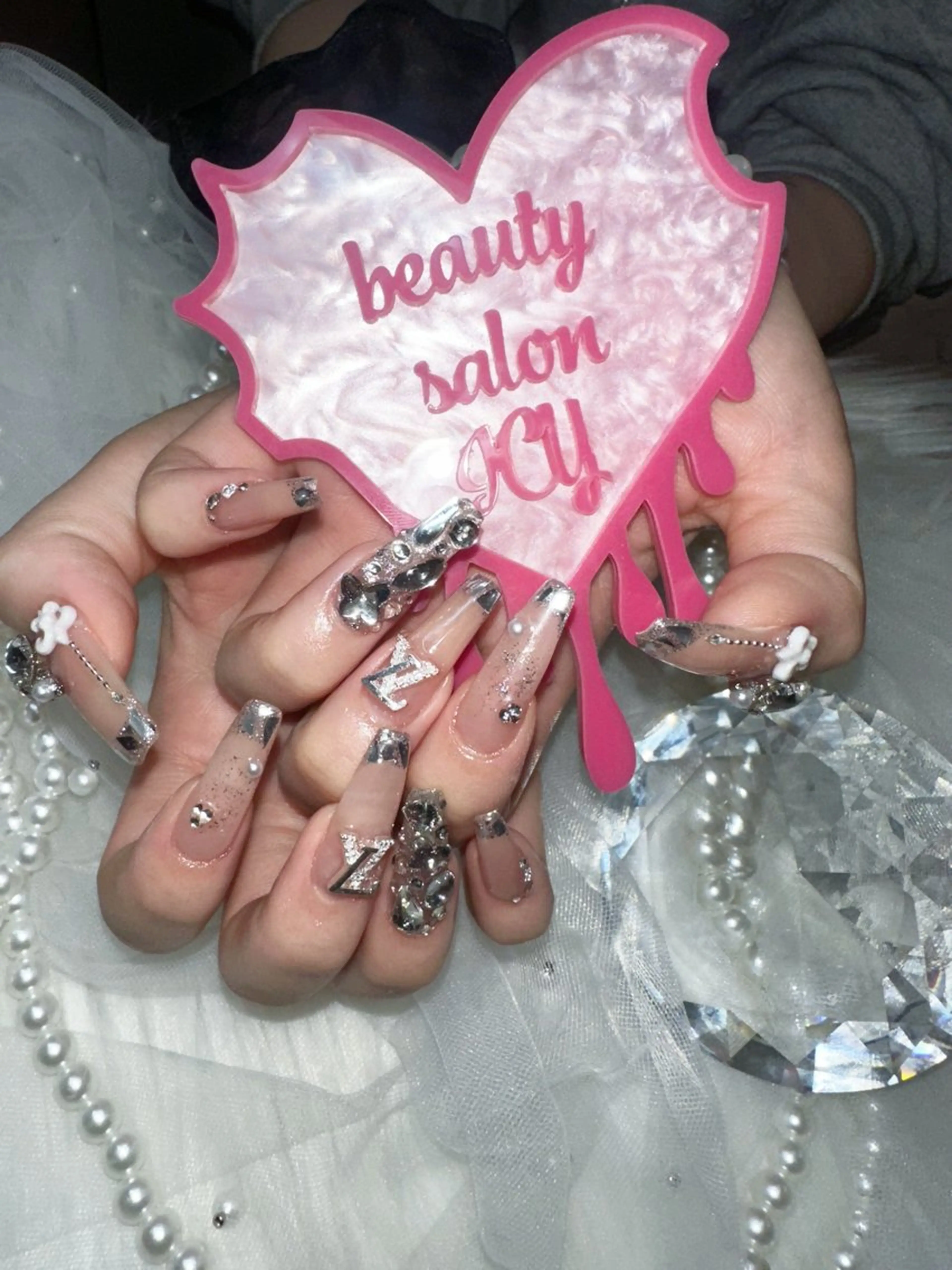 ネイル フレンチネイル ガラスフレンチ ロングネイル スカルプネイル ワンホンネイル ハンドネイル icy nail れいあのネイルデザイン