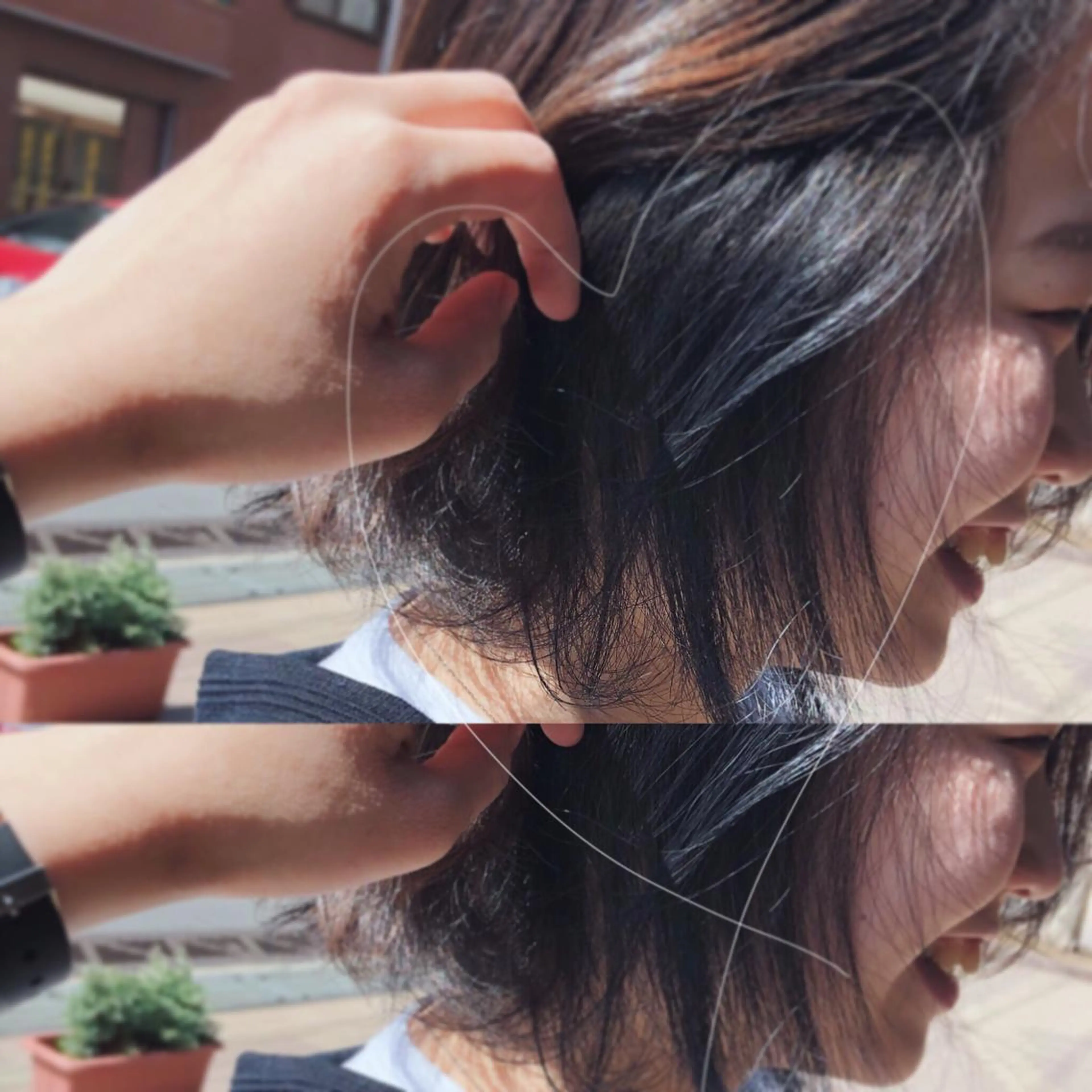 カラー インナーカラー ネイビーカラー 後藤 陽花子のヘアスタイル