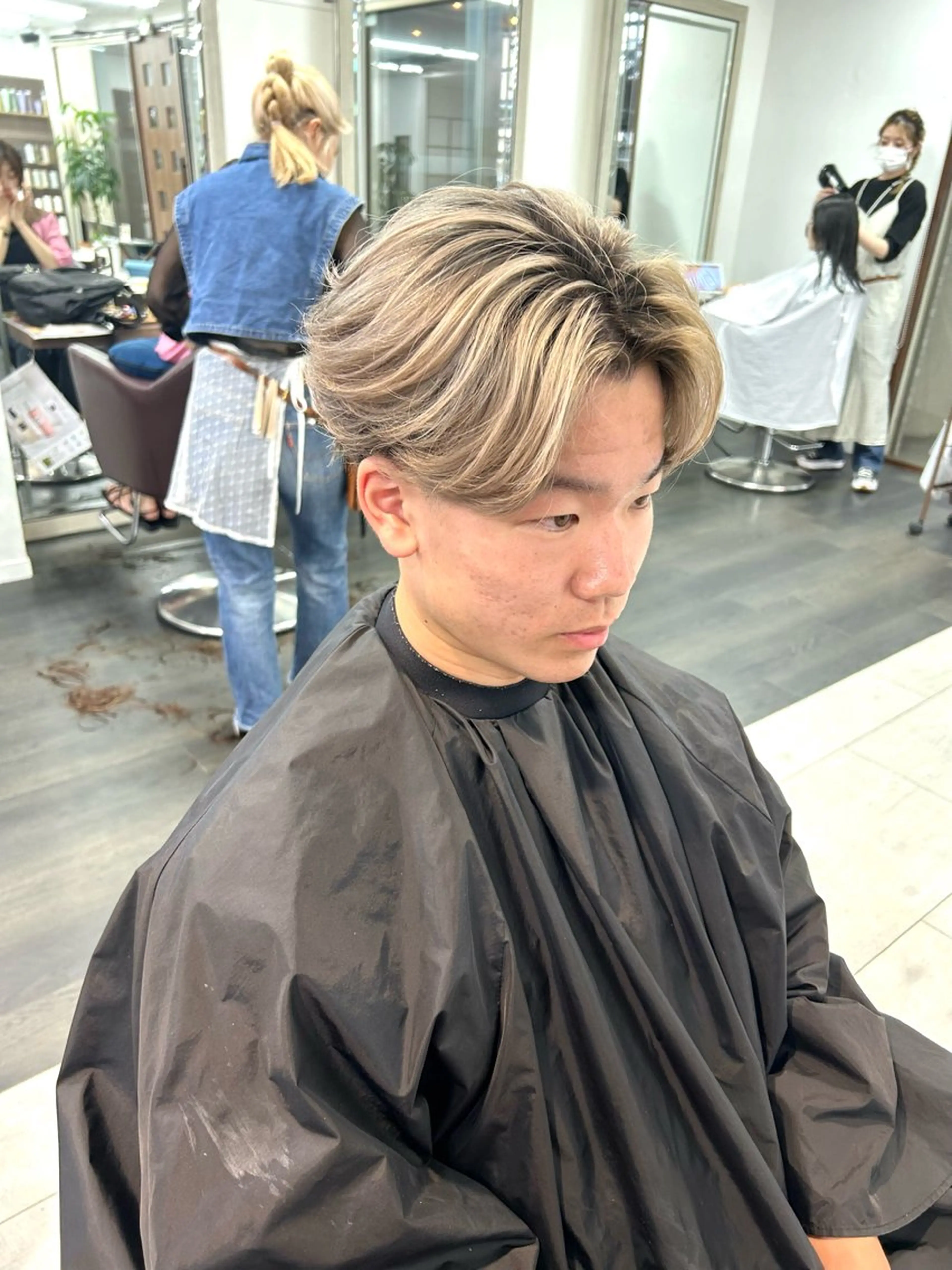 ショート カラー メンズ センターパート ヘアカラー メンズパーマの達人 /タカシマダイスケのヘアスタイル