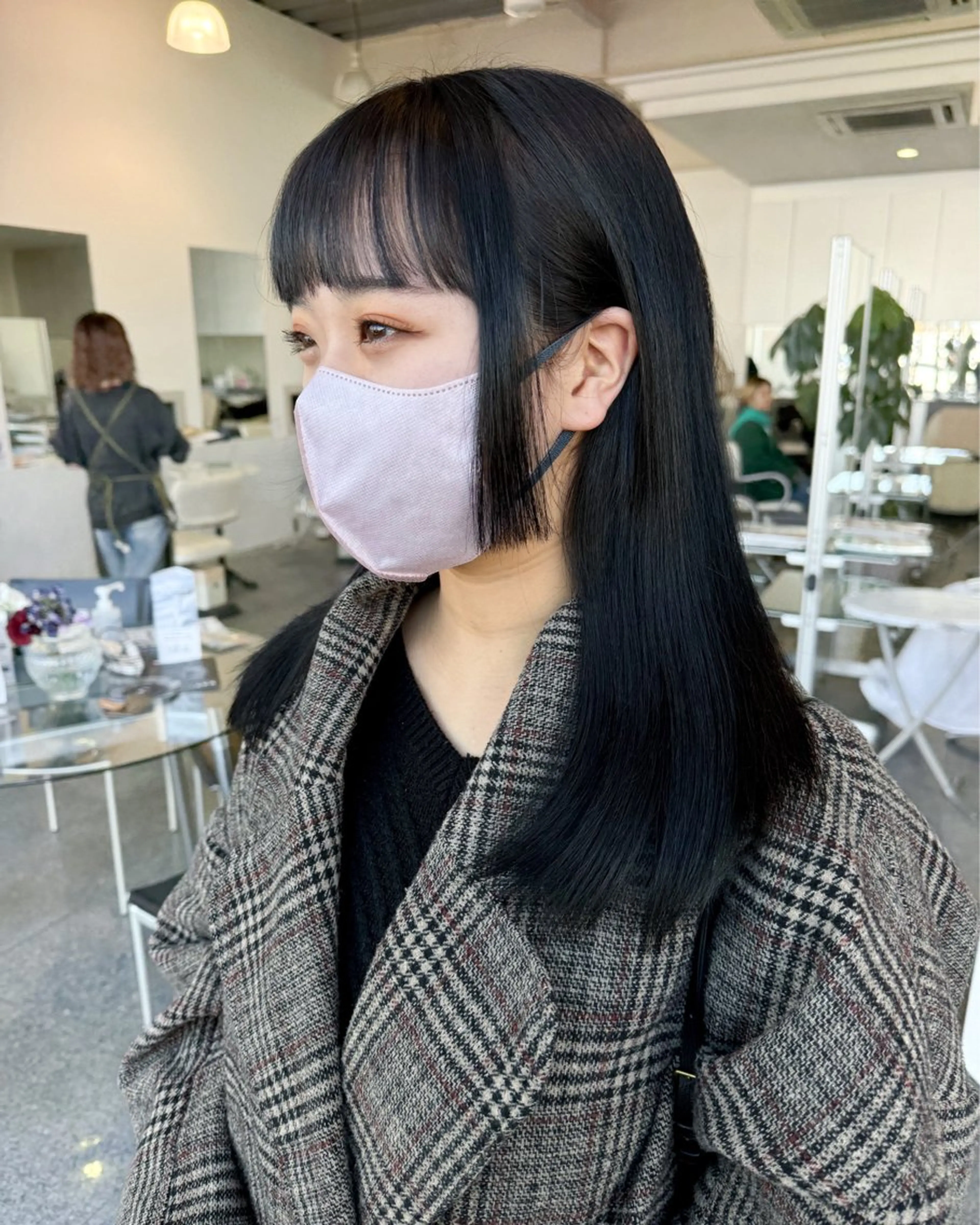 ロング カラー 黒髪 ブルーカラー ブルーブラック カット ヘアカラー トリートメント 🎀ヒシダアキ /taboo🎀のヘアスタイル