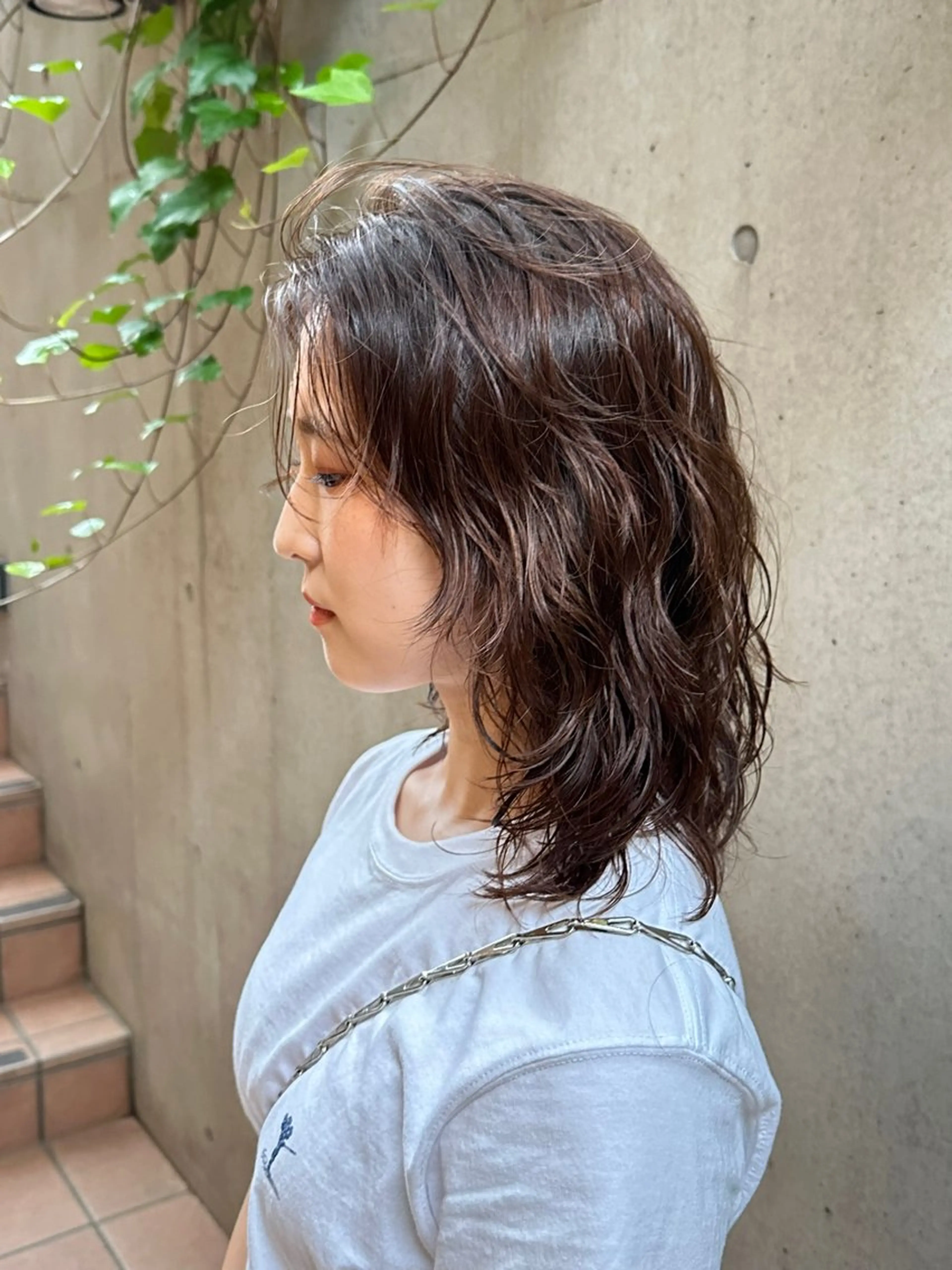 ミディアム パーマ 似合わせカット /パーマ岡本淳平のヘアスタイル