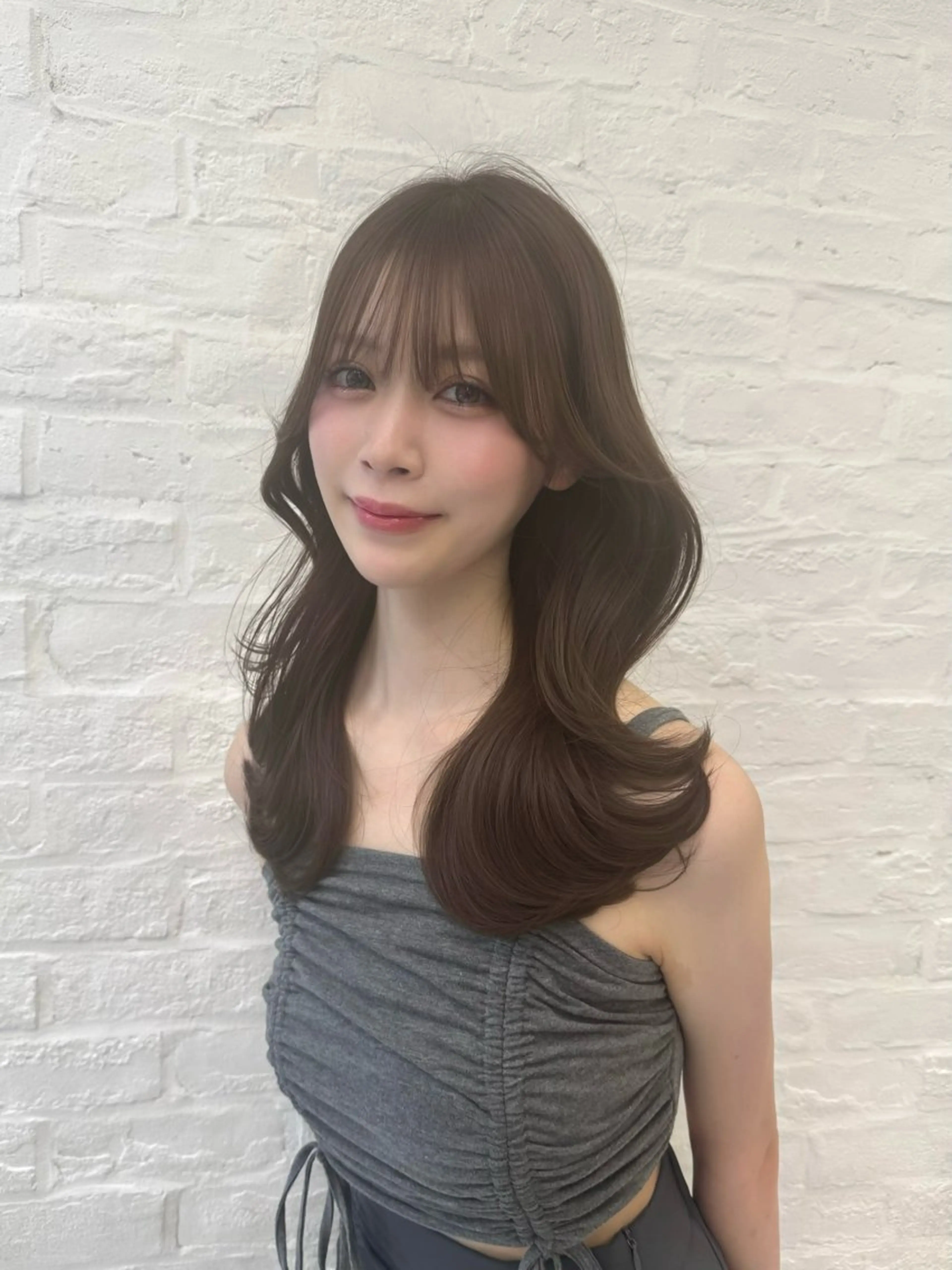 ミディアム カラー カット ヘアカラー 高島大登/顔周り /レイヤーカットのヘアスタイル