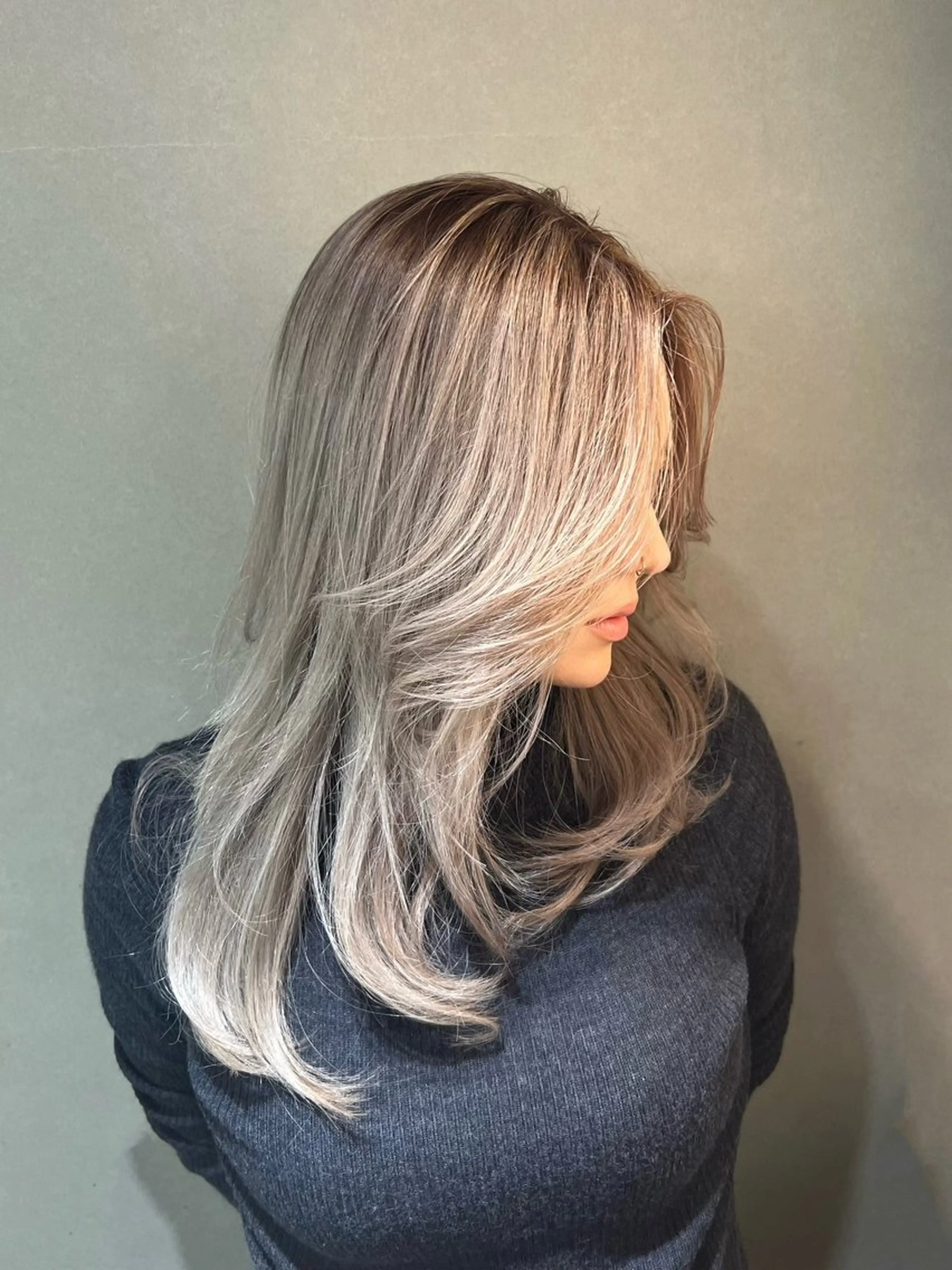 セミロング カラー カット ヘアカラー 💖難波レイヤー カット💖ツバサのヘアスタイル