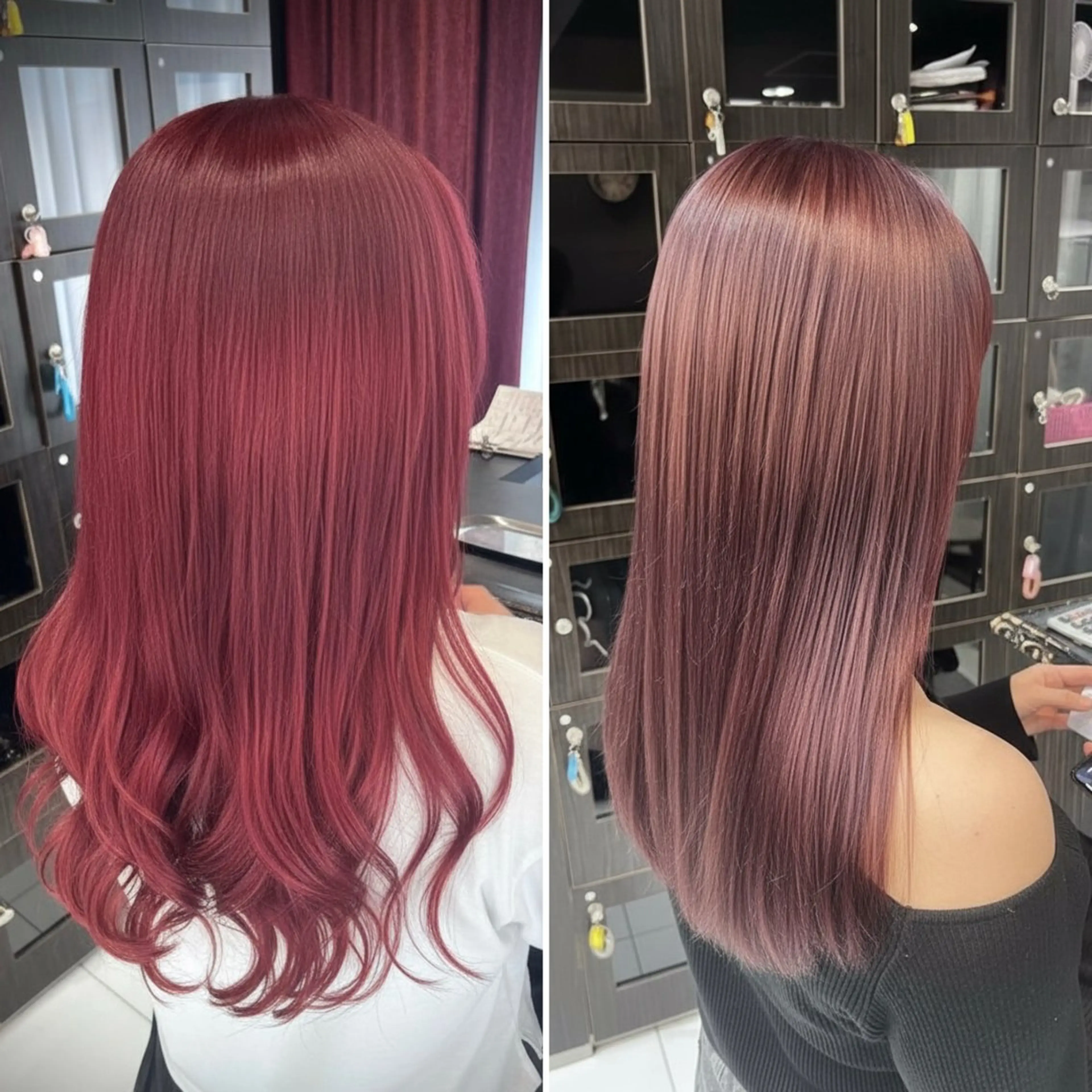 ロング ピンクブラウン 🖤デザインカラー❤ kana🖤のヘアスタイル