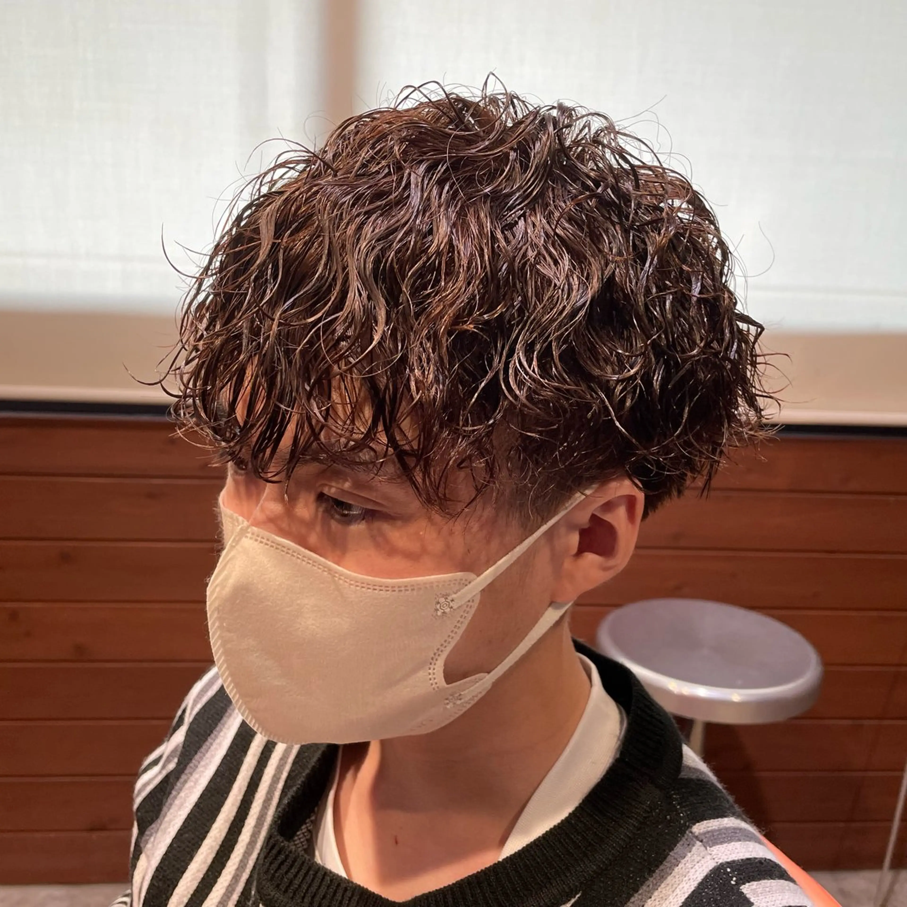 ショート カラー パーマ ベージュカラー ピンクカラー ピンクベージュ blanc hair eyelash所属・髪質改善 blanchairのヘアスタイル