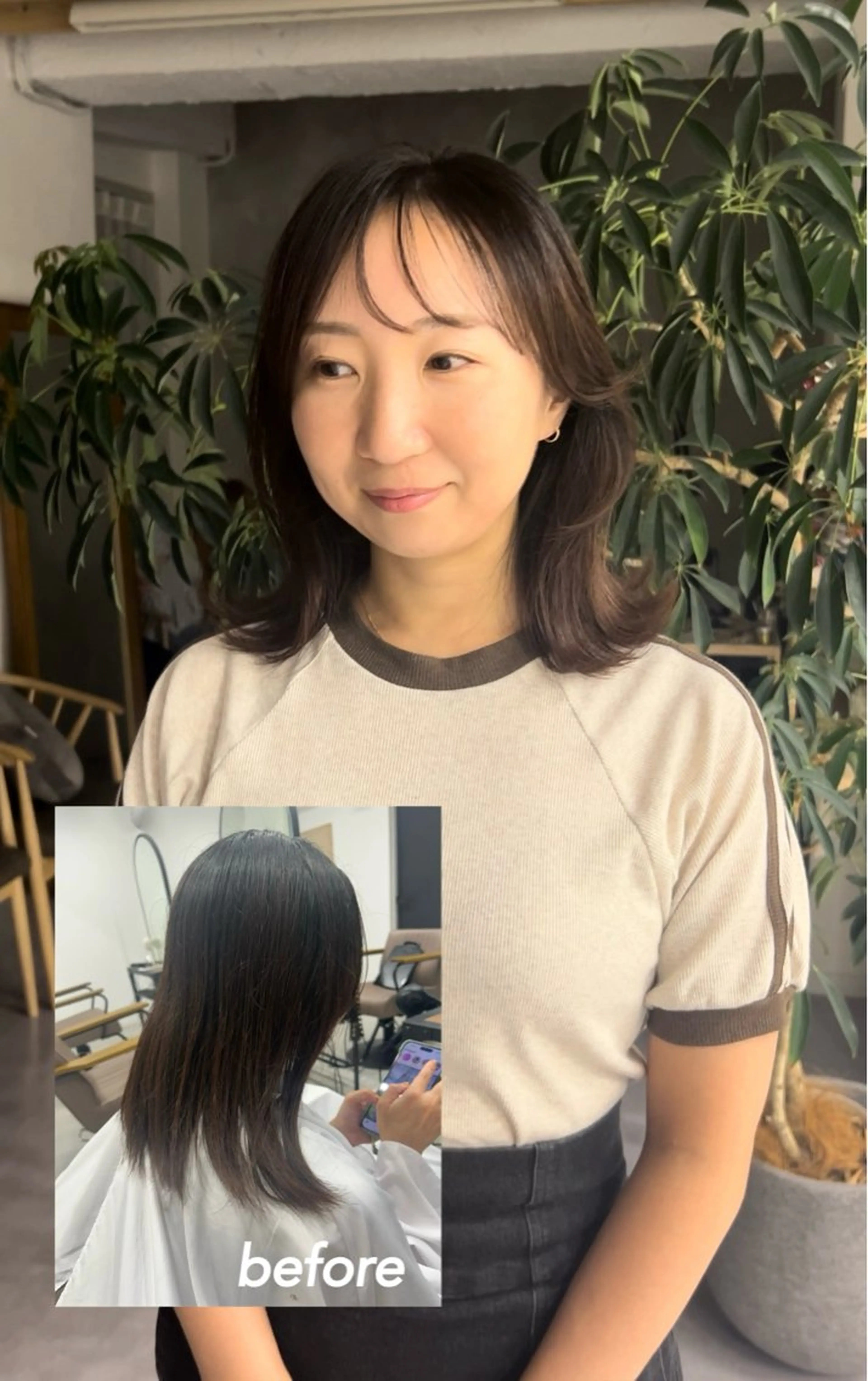 ミディアム 土田 愛友のヘアスタイル