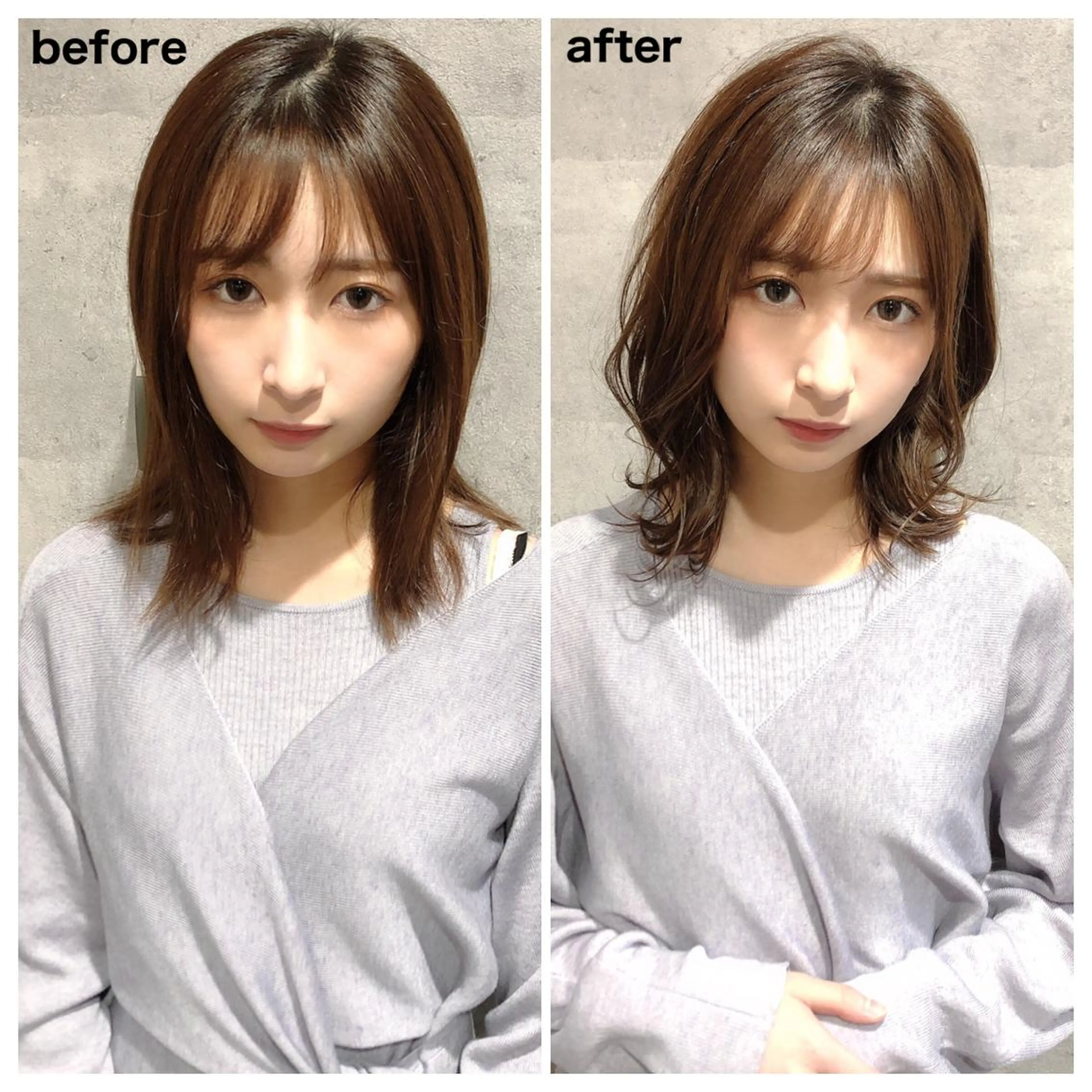 ミディアム カラー ヘアアレンジ 顔周りカット/髪質改 善/新宿/畑中稔里のヘアスタイル