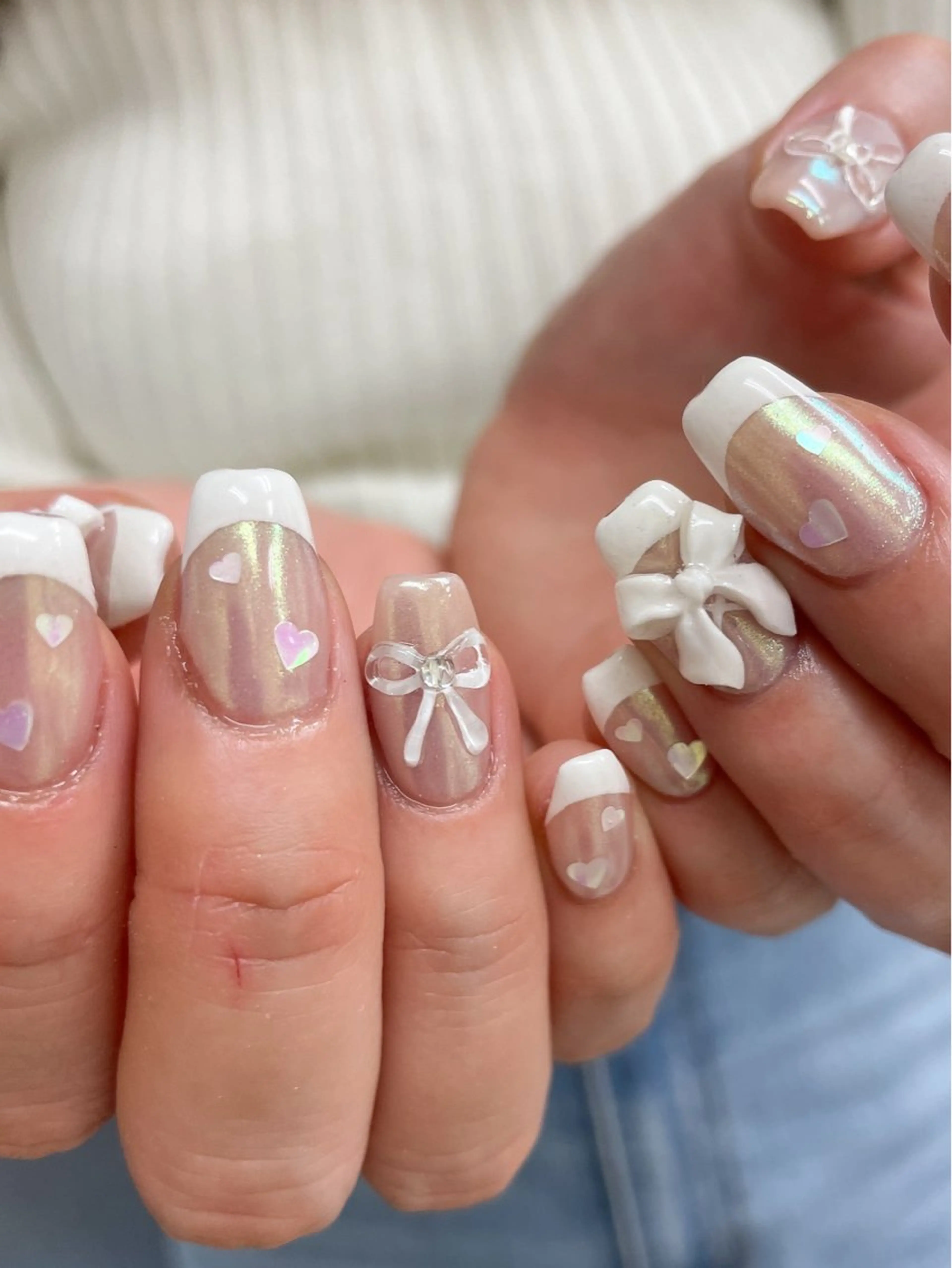 ネイル リボン ハンドネイル MiMi NAIL TOKYO所属・Hisaka Mikiのネイルデザイン
