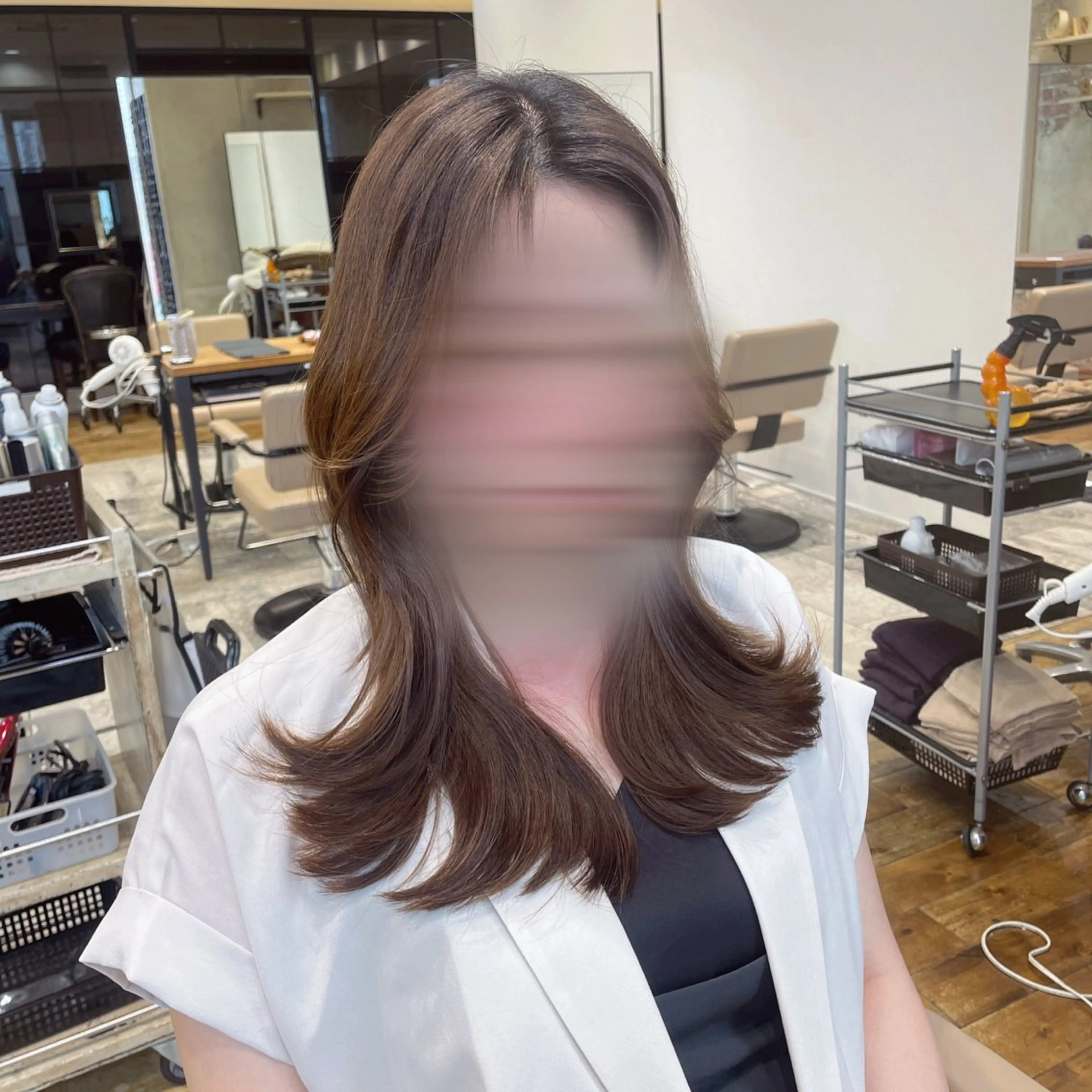 セミロング くびれヘア トリートメント 大木 唯月のヘアスタイル