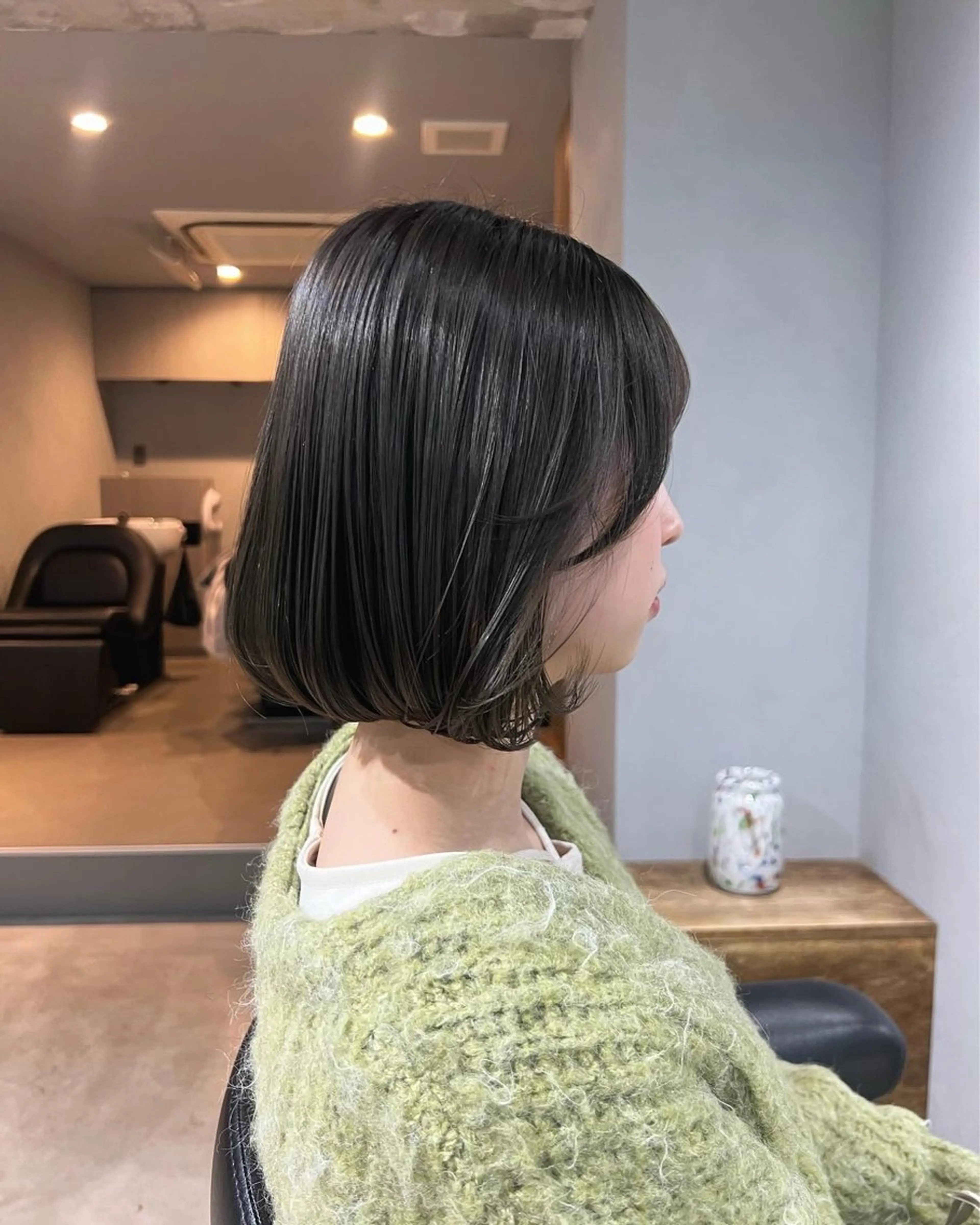 ミディアム カラー ヘアカラー トリートメント akane/ボブ /オリーブ/ブラウンのヘアスタイル