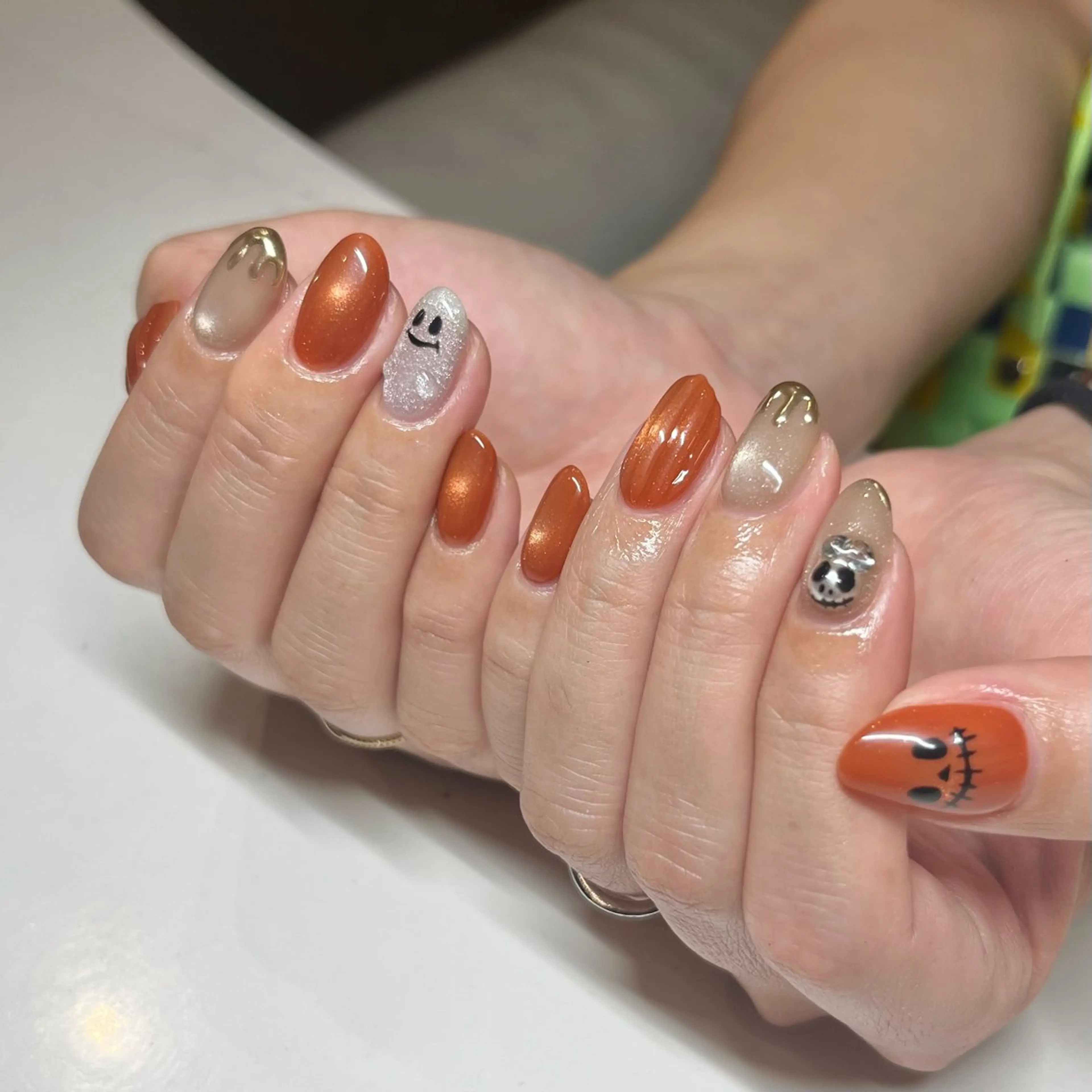 ネイル ハロウィン 持ち込み ハンドネイル E.milii moekaのネイルデザイン