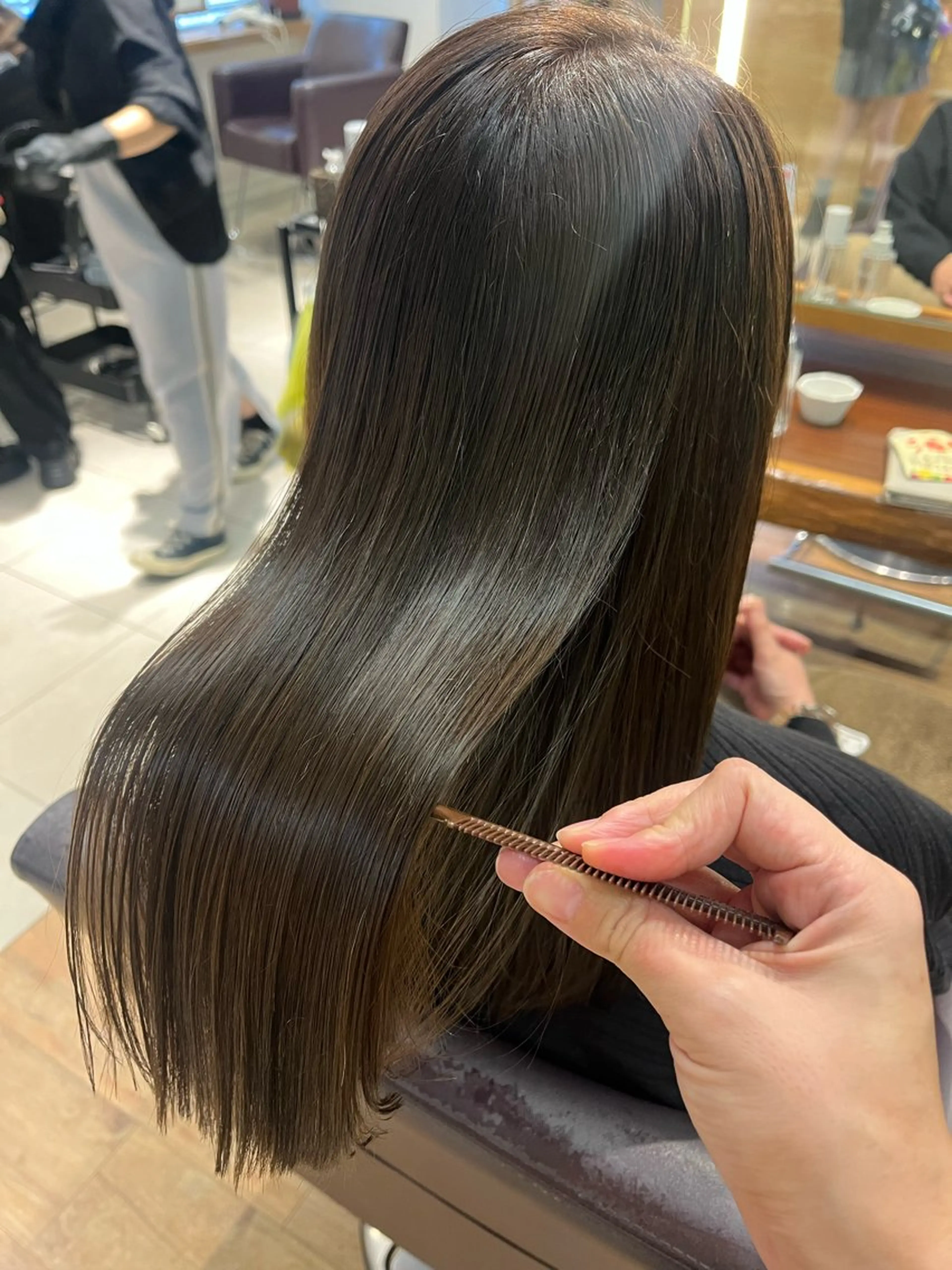 ロング カラー 髪質改善 トリートメント ヘアカラー トリートメント 似合わせカラー/ 髪質改善/ストレートのヘアスタイル