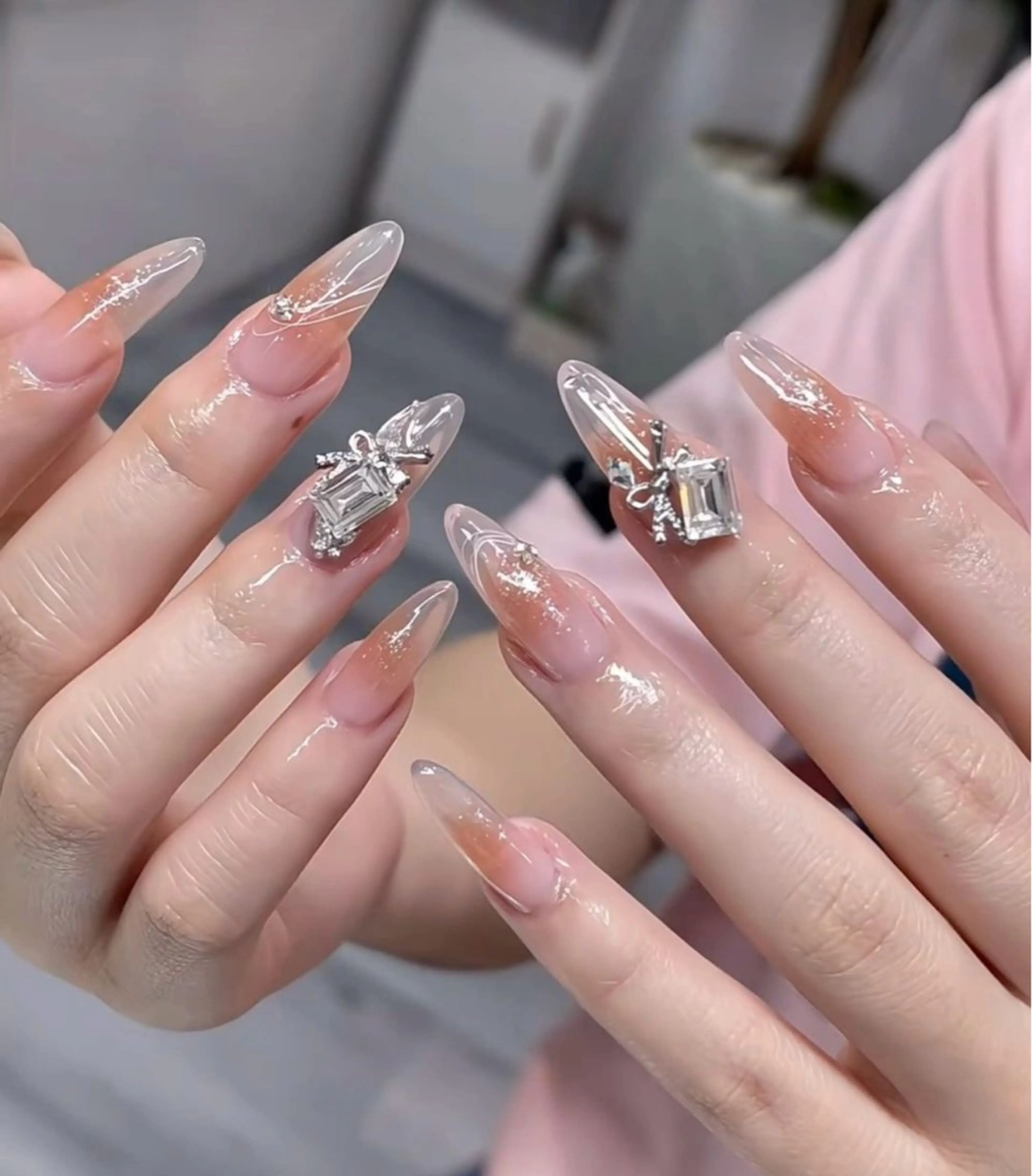 ネイル 韓国ネイル 持ち込み ニュアンスネイル ネイルチップ ハンドネイル TABI ANA.CHUOのネイルデザイン