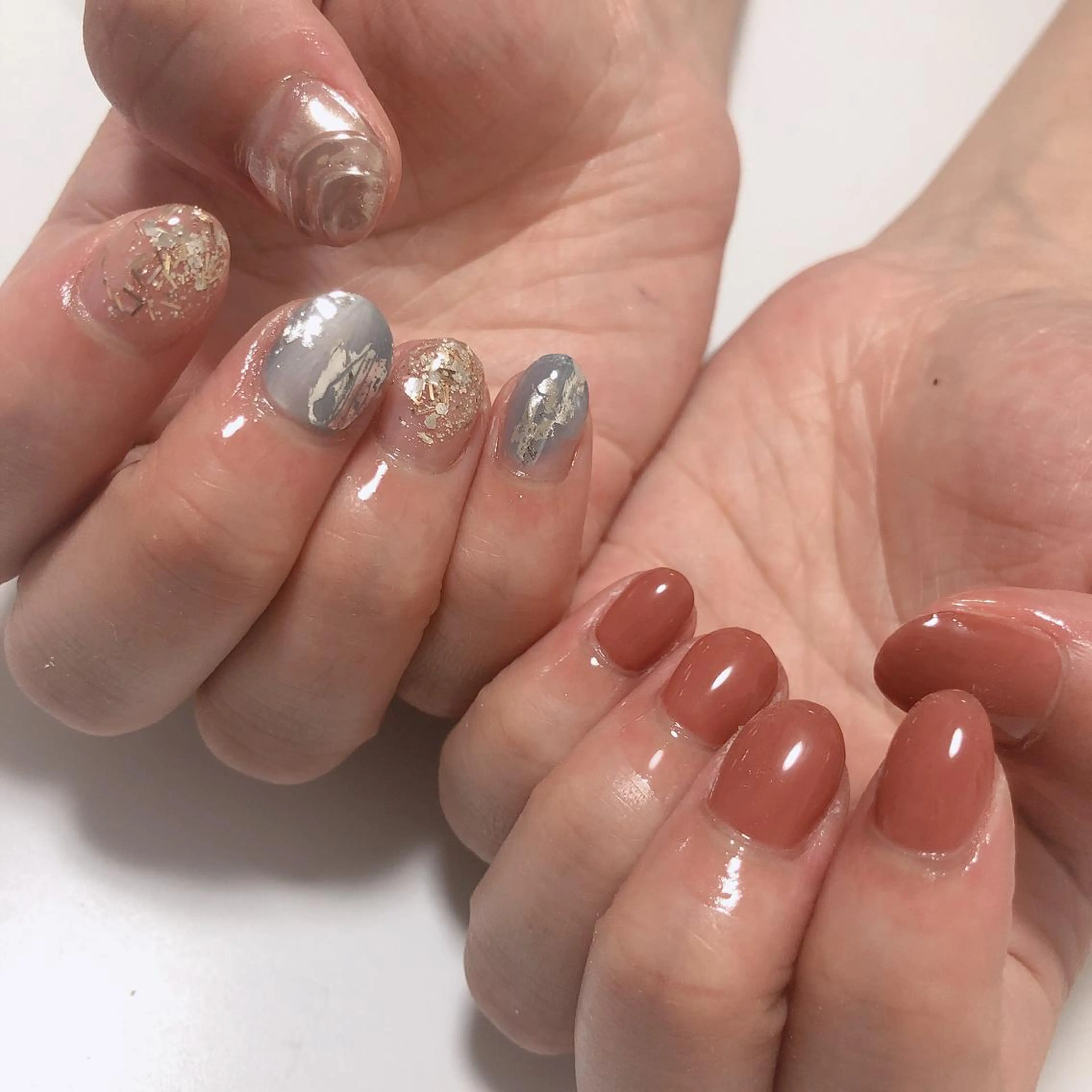 ネイル ミラーネイル ニュアンスネイル ワンカラーネイル hyakutake itsumiのネイルデザイン