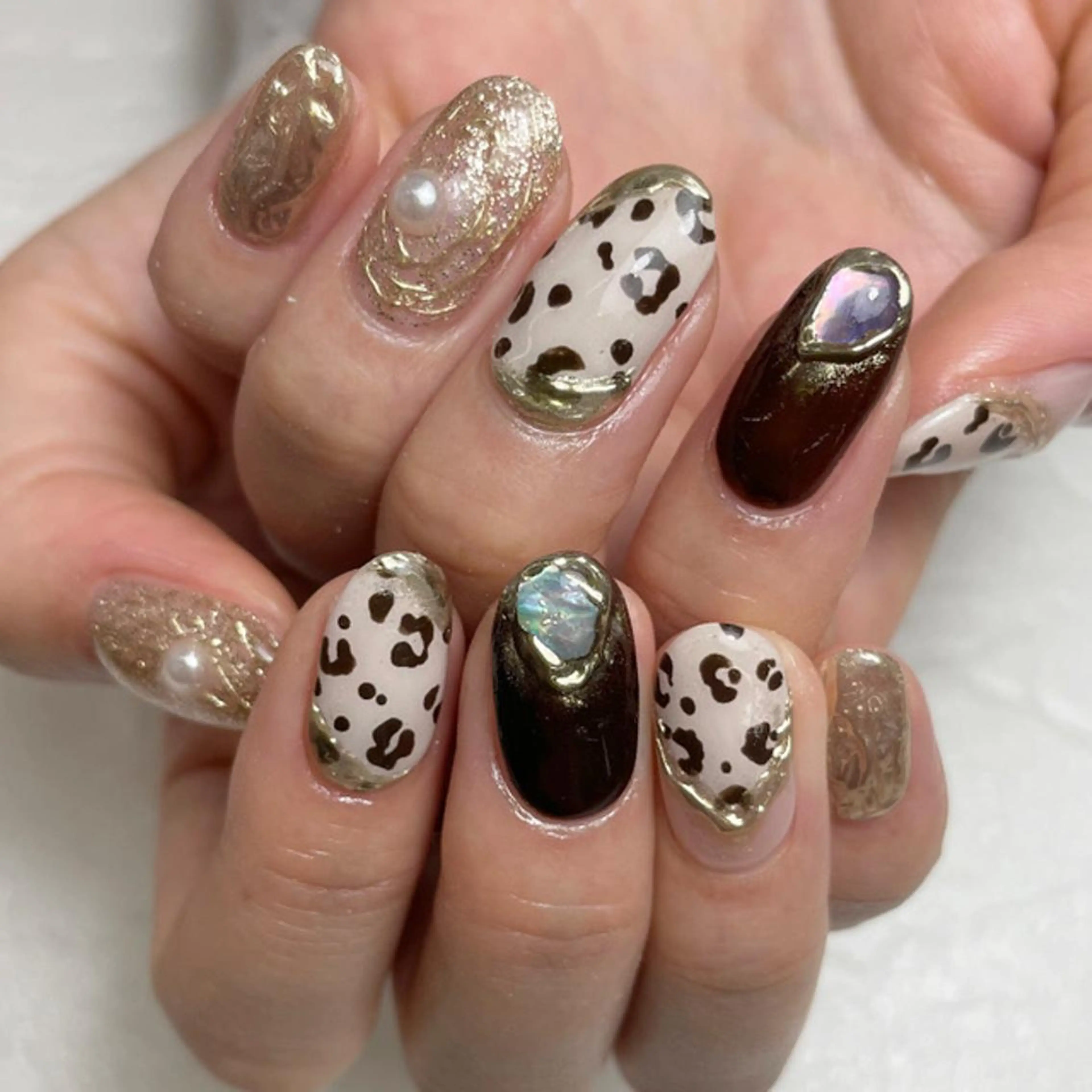 ネイル アニマル柄 持ち込み Nail Blue512所属・Nailist MINORIのネイルデザイン