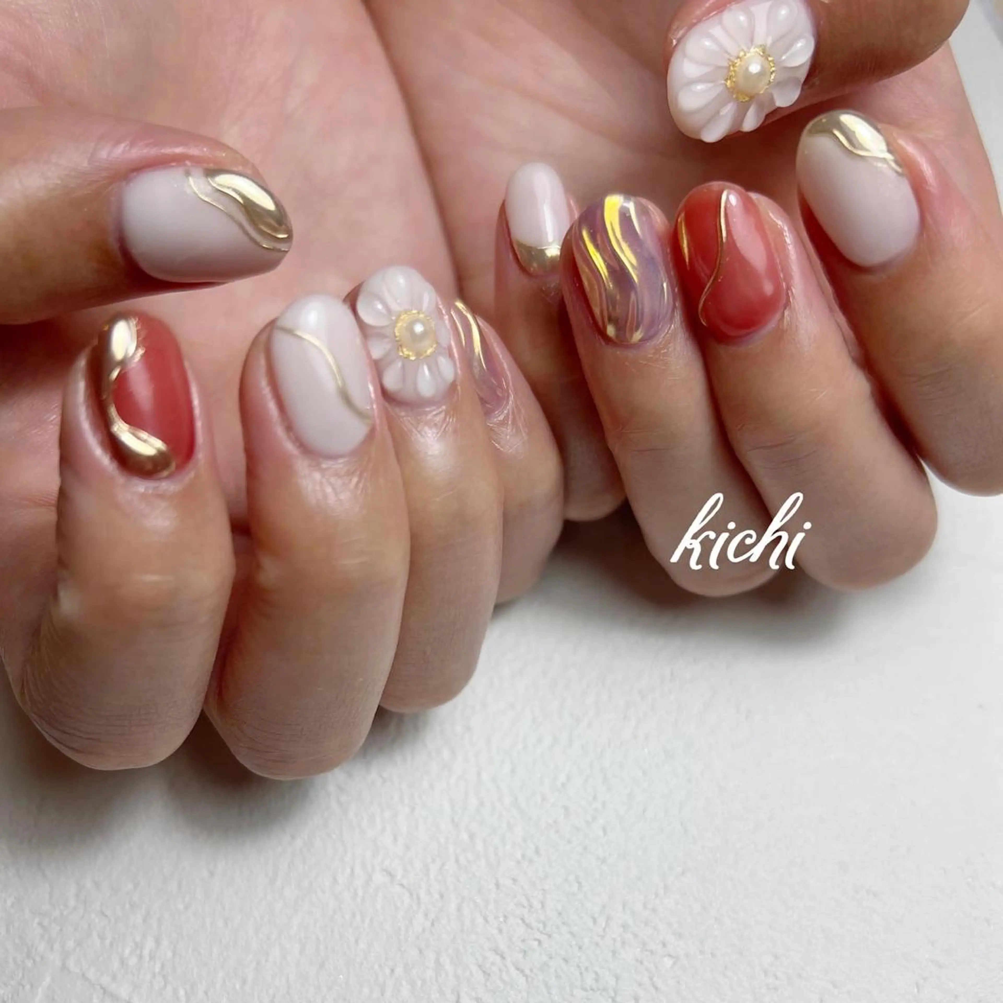ネイル ジェルネイル 持ち込み ニュアンスネイル パラジェル 夏ネイル kichi･:* みじゅのネイルデザイン