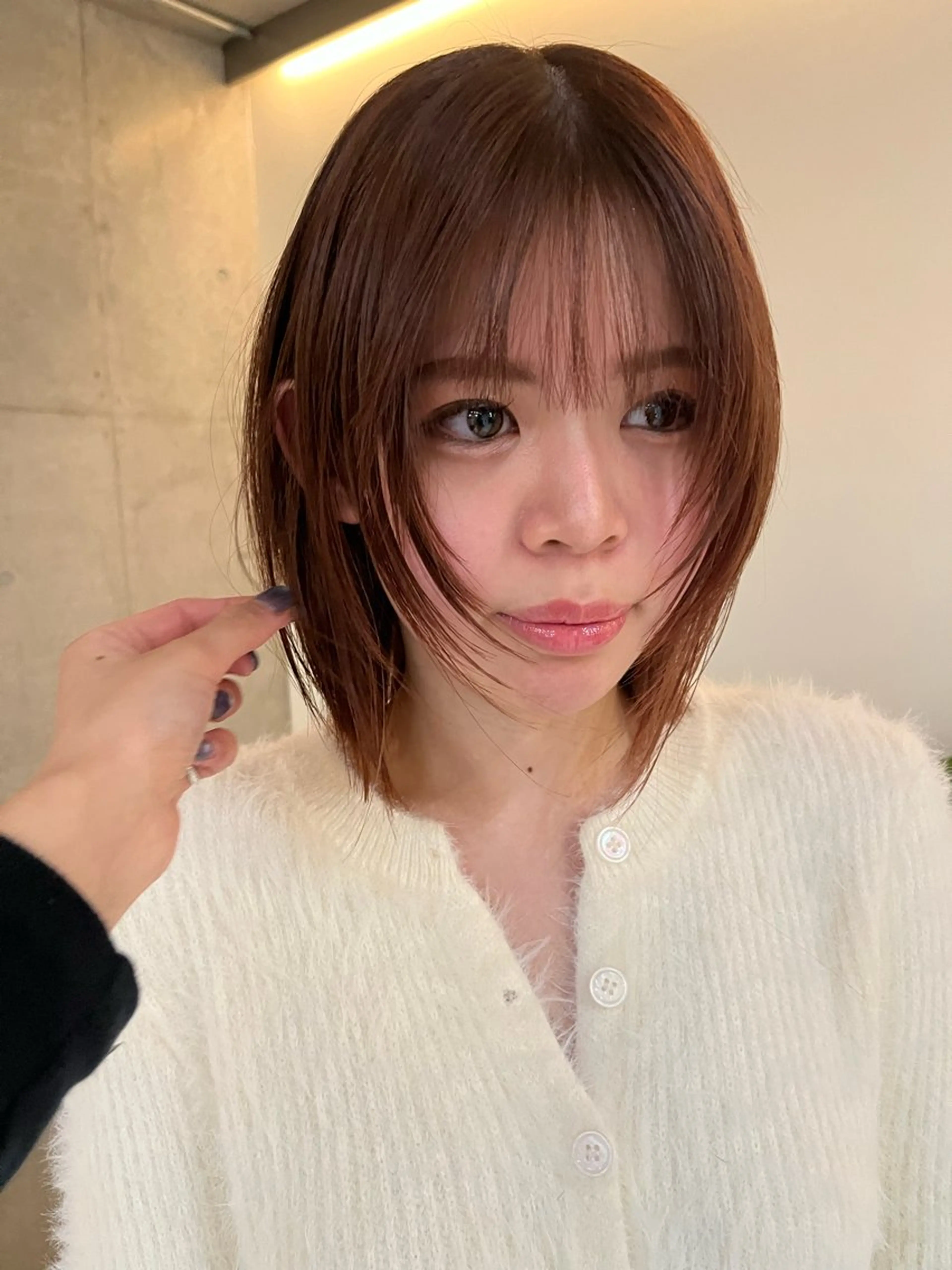 ミディアム ボブレイヤー ボブ 顔まわりレイヤー レイヤーカット シャギー レイヤーカット/ウル フ　chinatsuのヘアスタイル