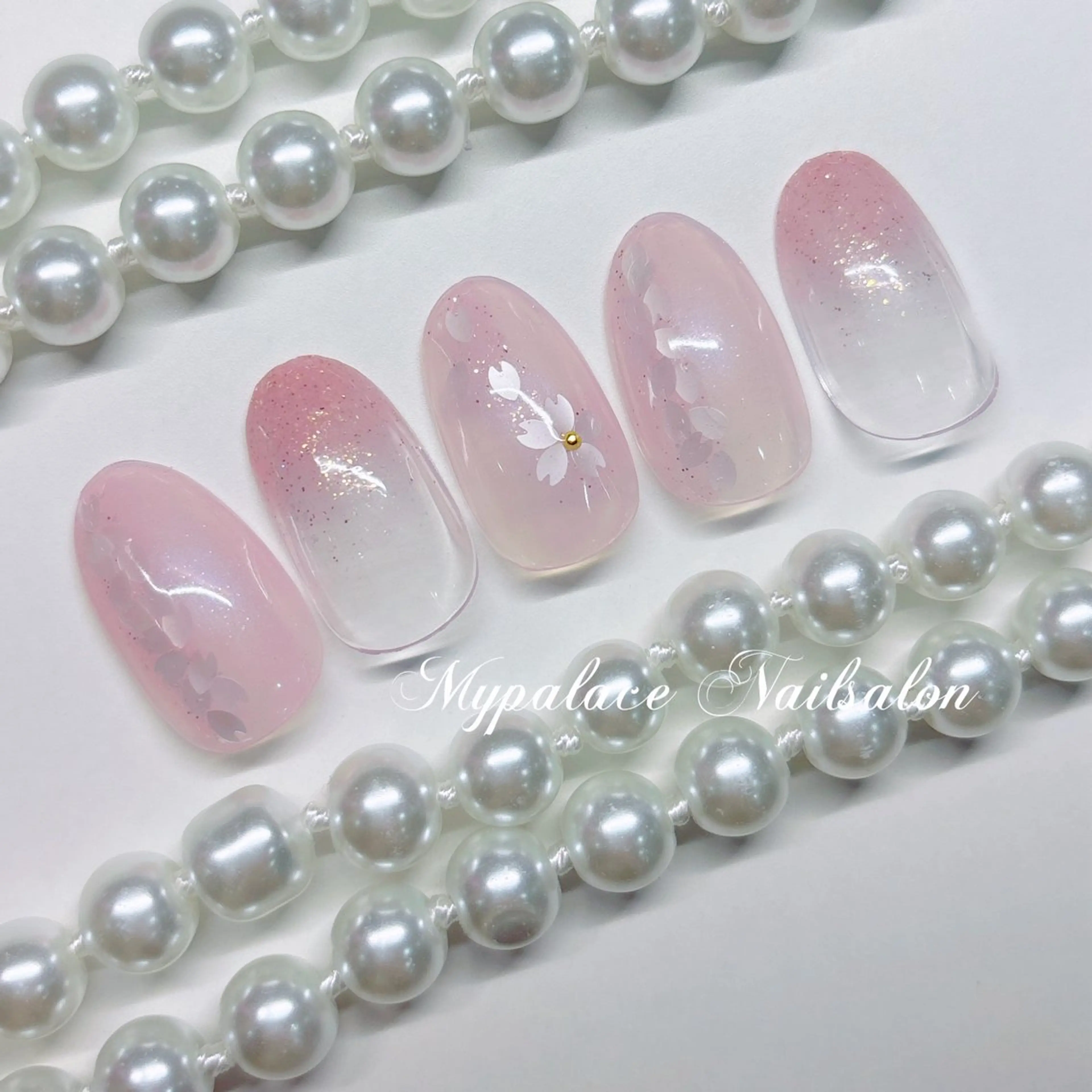 ネイル 桜ネイル グラデーション ピンク 春ネイル Yuis Nailスカルプ専門のネイルデザイン