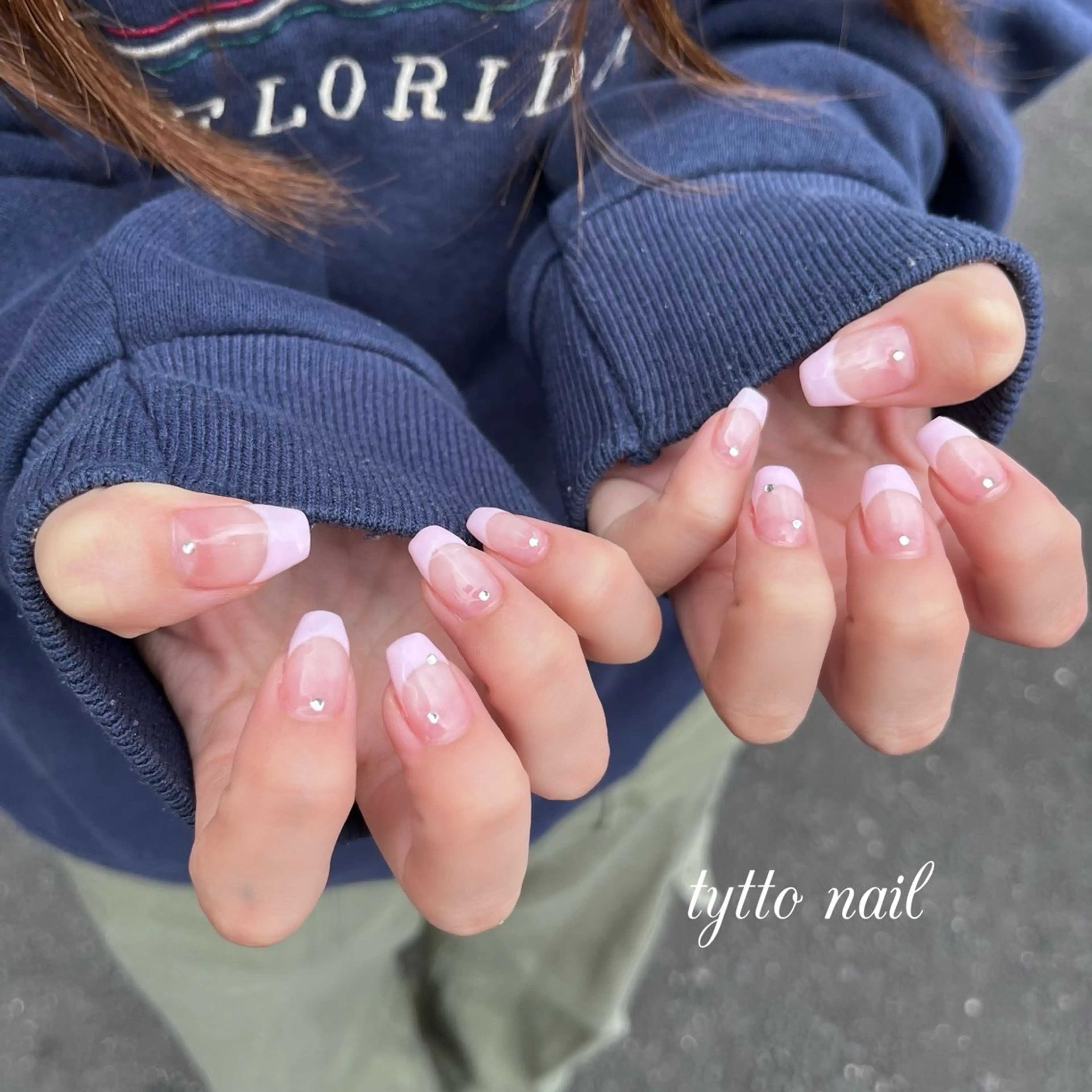 ネイル フレンチネイル オフィスネイル ピンク シンプルネイル 春ネイル ハンドネイル tytto nail ❤︎‪‪eri‪‪のネイルデザイン