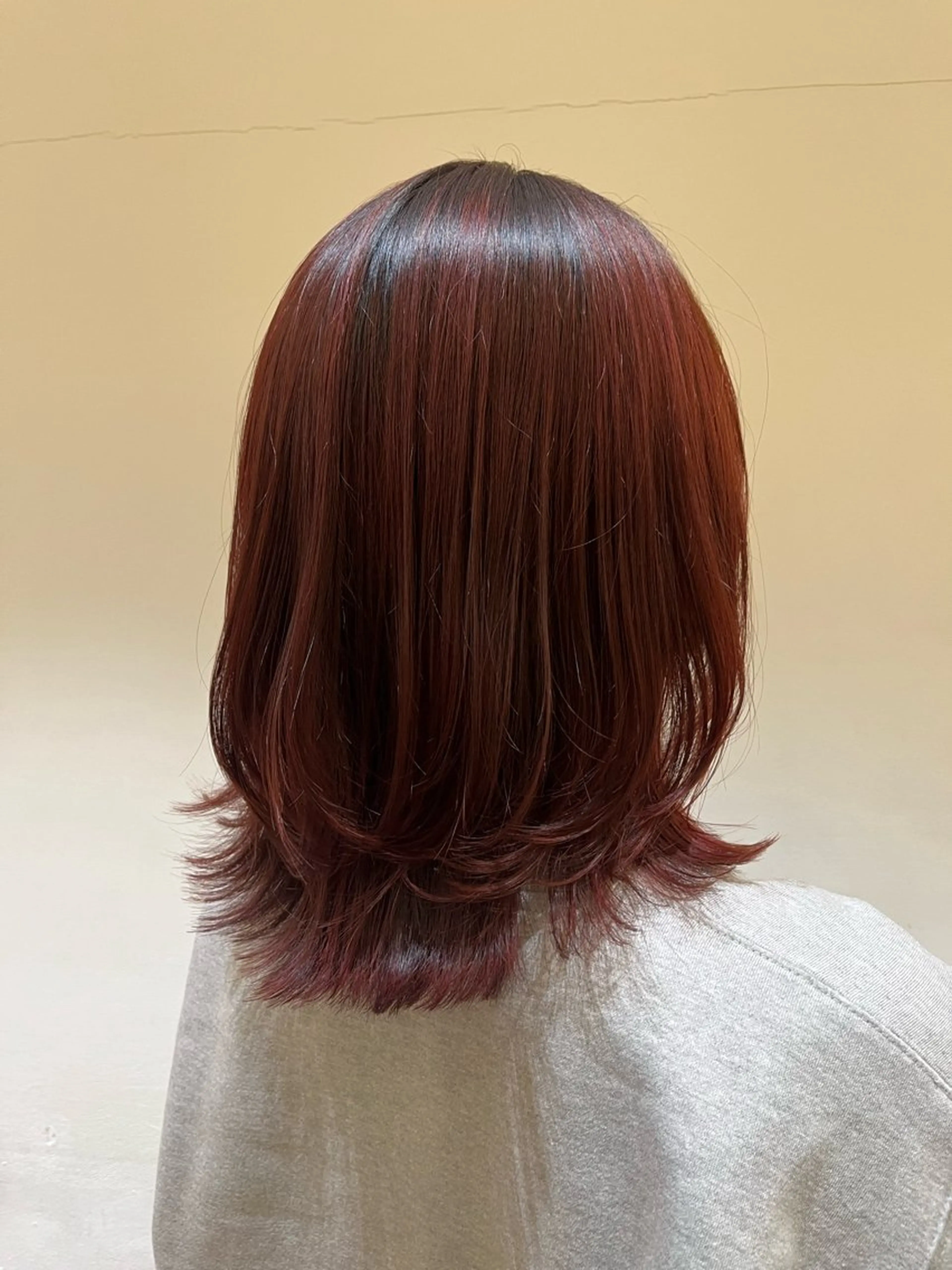 セミロング 暖色カラー/似合わせ カット/名古屋/辻のヘアスタイル