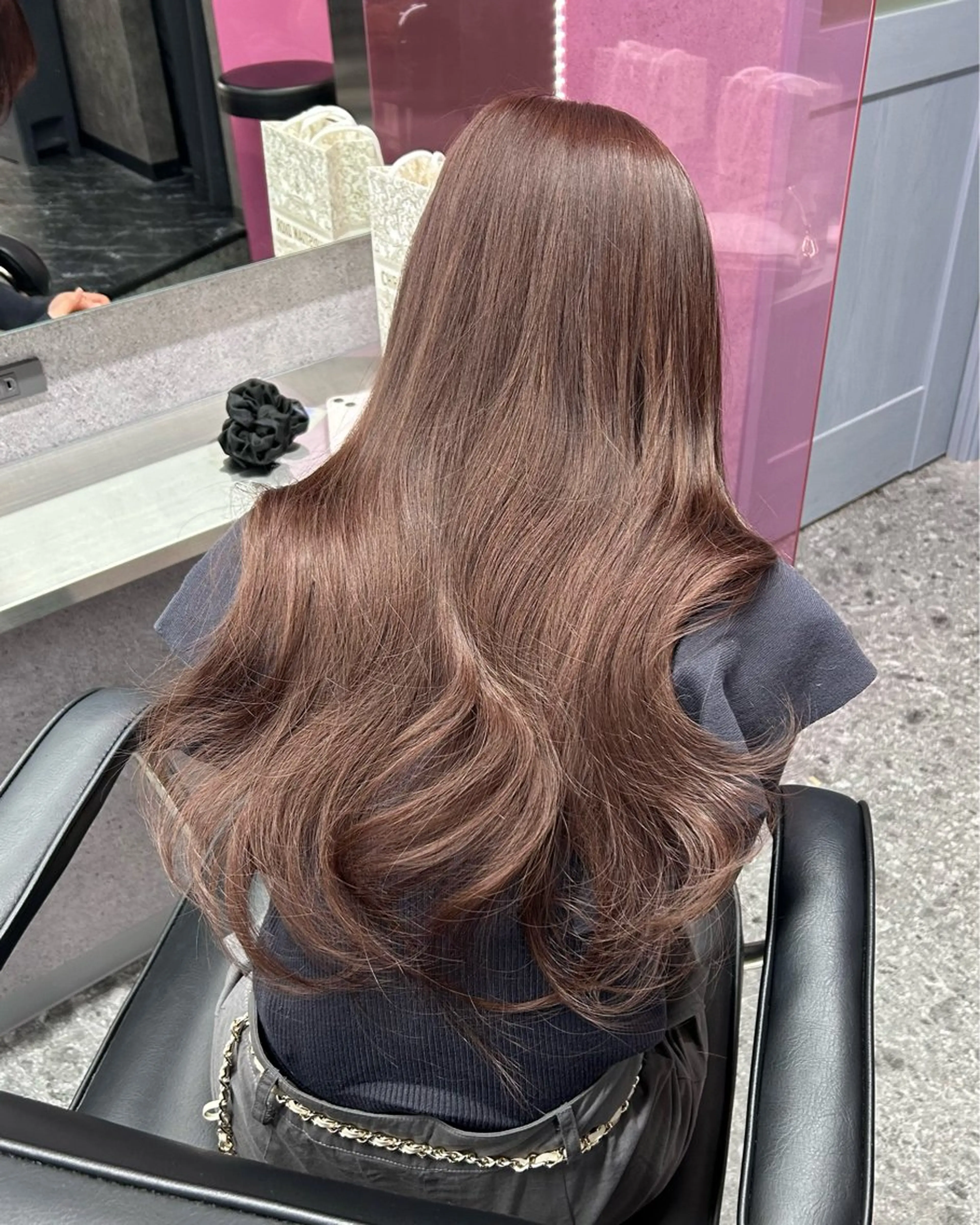 ロング カラー エクステ ヘアカラー エクステ LANDS所属・nanaka 🤍韓国ワンホンヘアのヘアスタイル