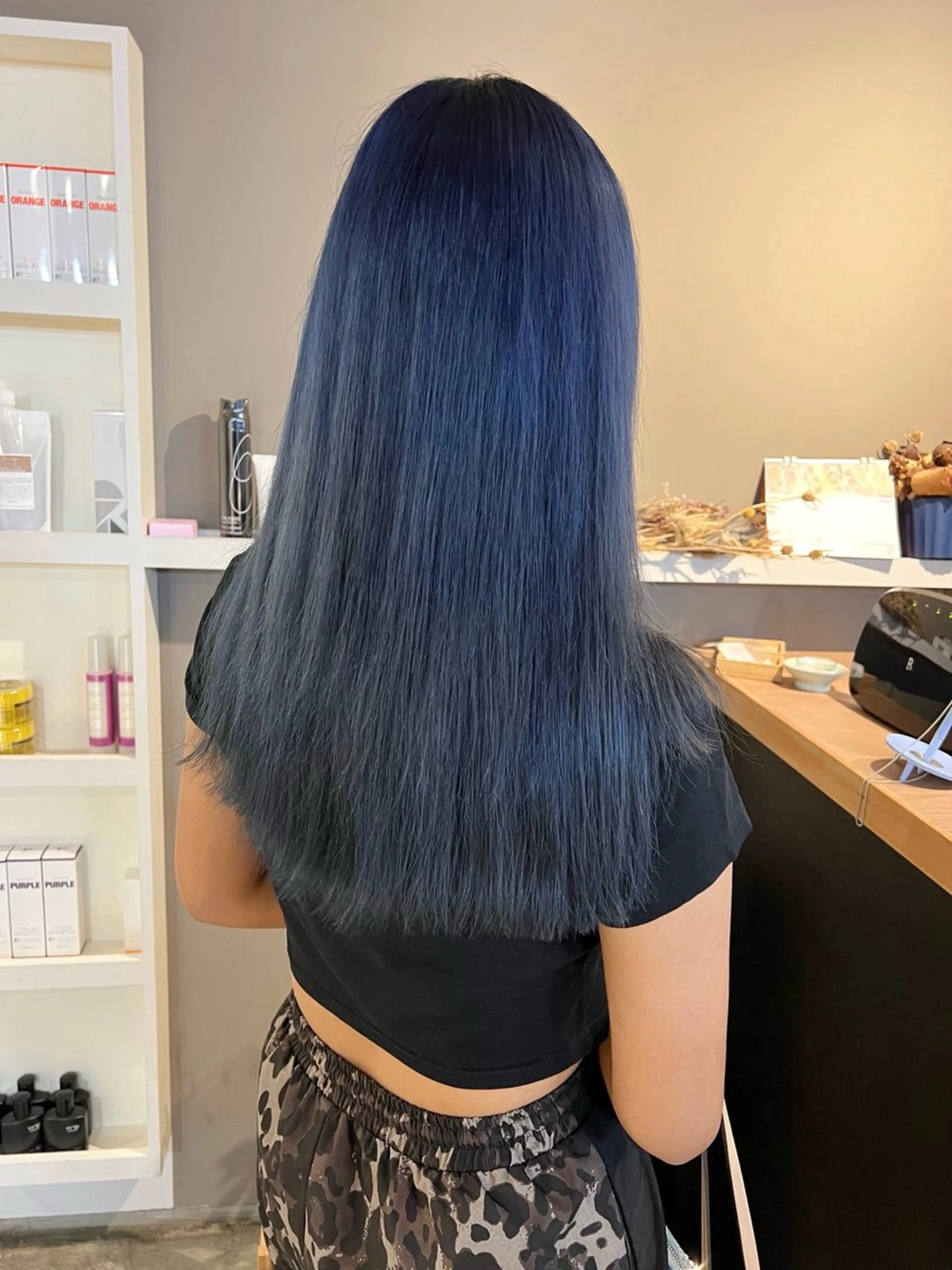 ロング カラー ネイビーカラー daiki 原宿のヘアスタイル