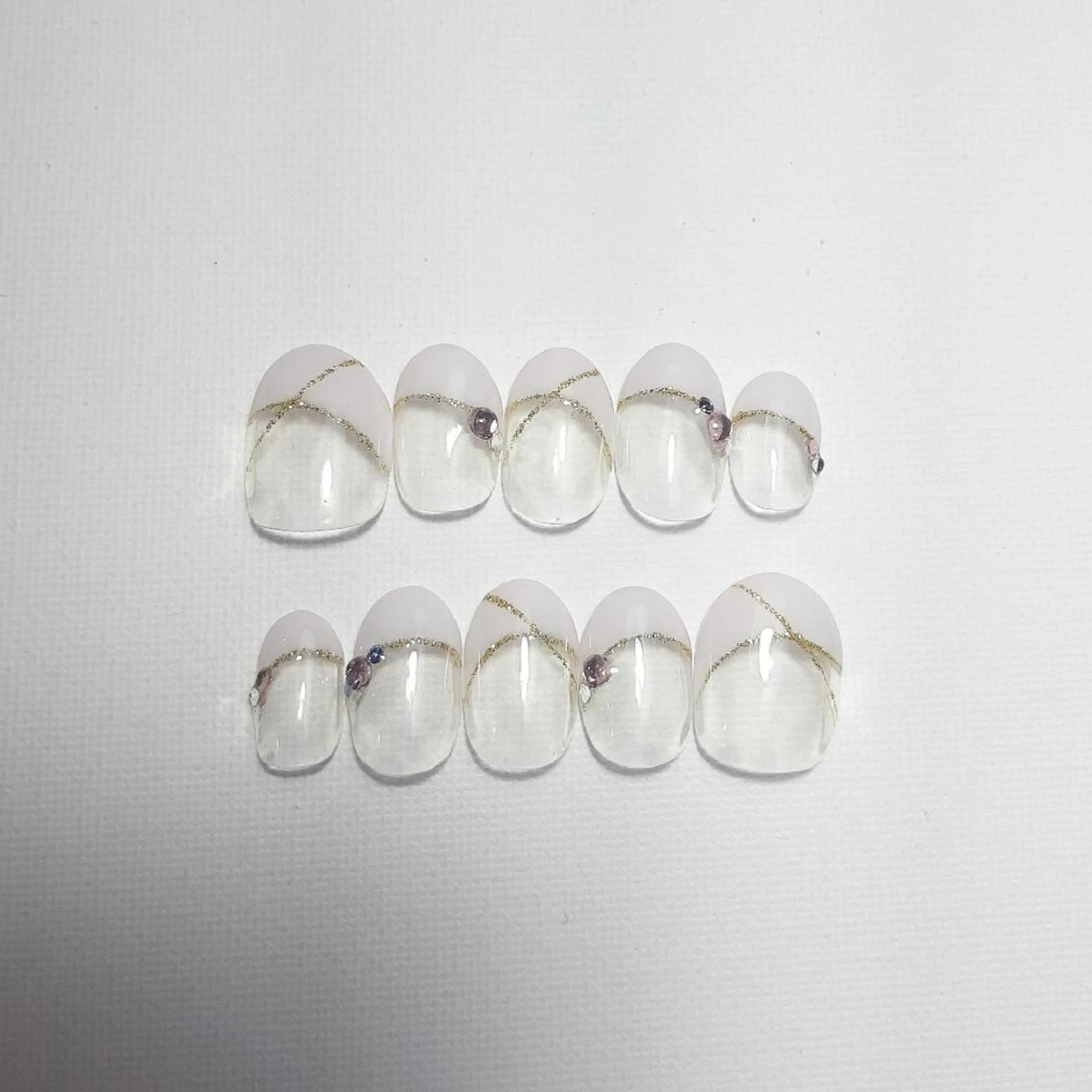 ネイル フレンチネイル 斜めフレンチ ブライダルネイル owlnail /持込みデザイン専門のネイルデザイン