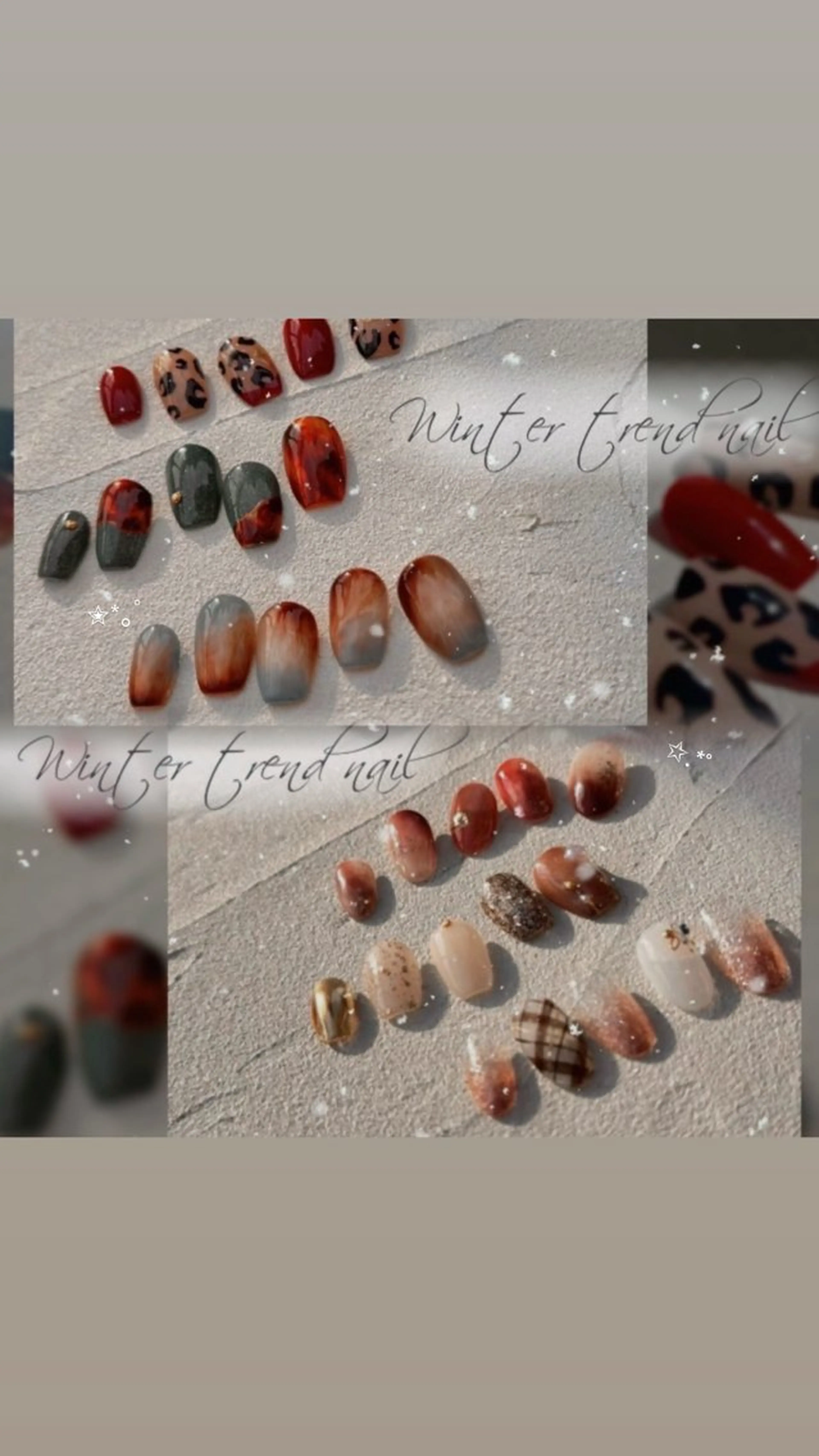 冬トレンドデザイン6種類🤍🎀ALL¥7000𝜗𝜚˚⋆の写真