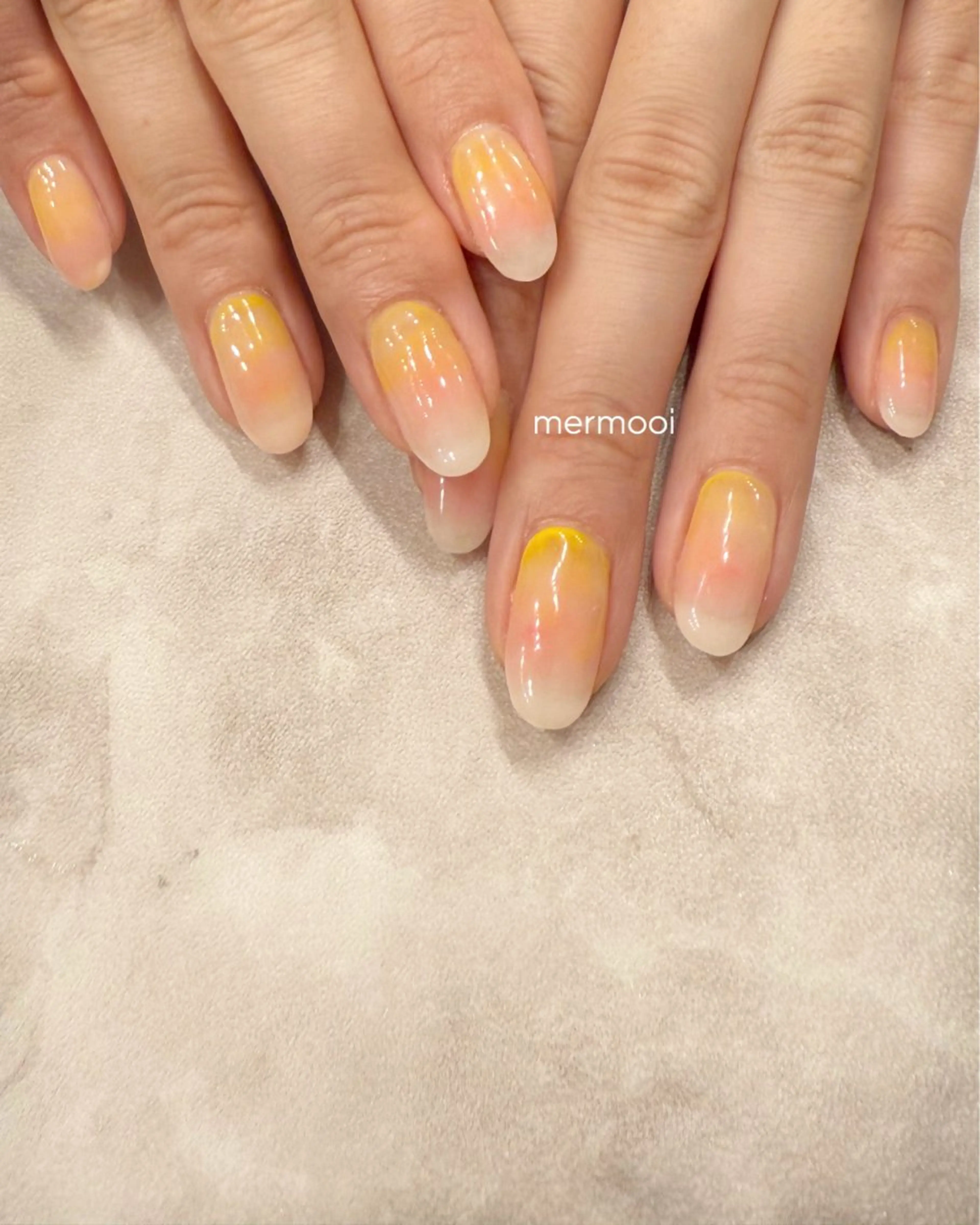 ネイル アートネイル ジェルネイル ニュアンスネイル パラジェル ハンドネイル mermooi nailのネイルデザイン