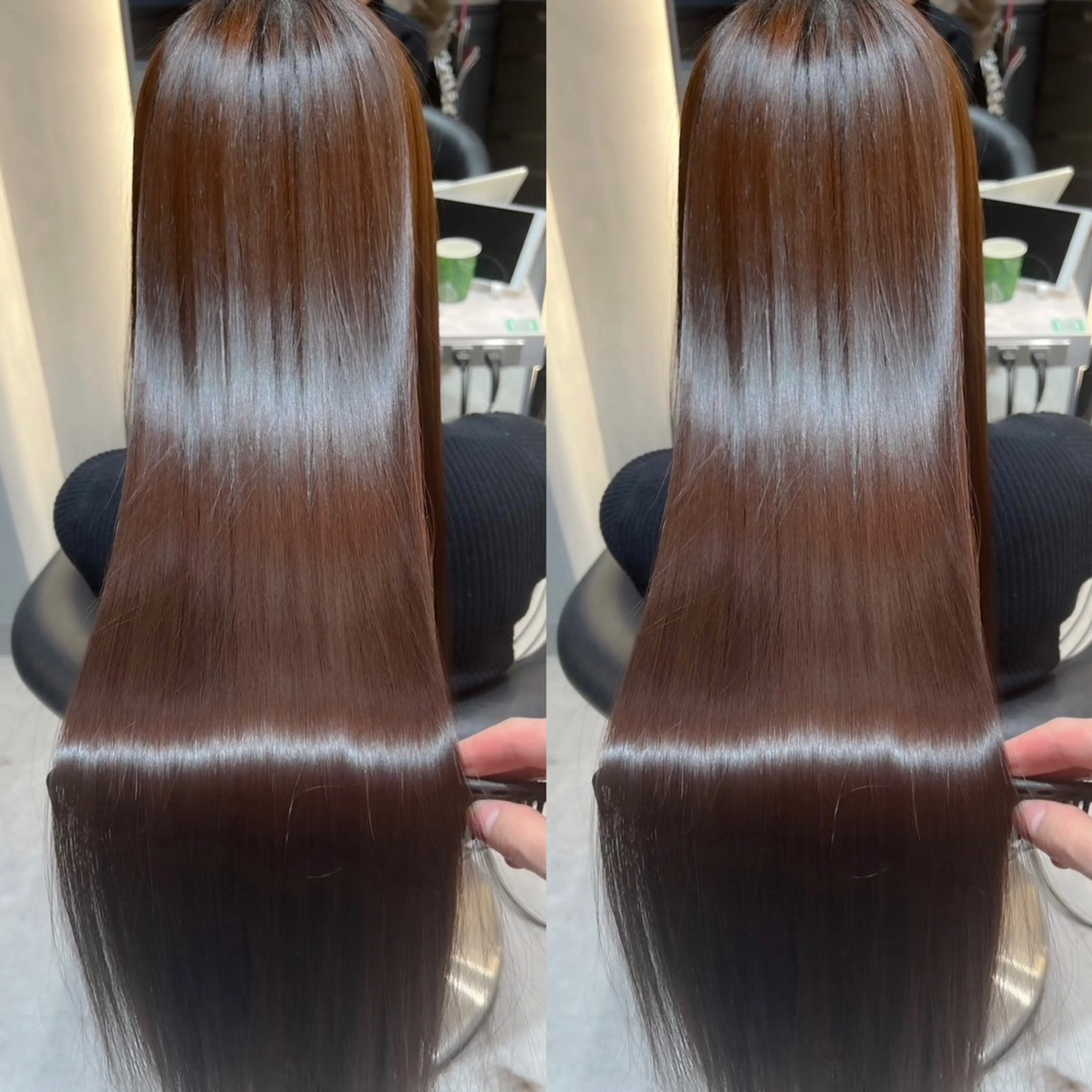 ロング カット 縮毛矯正 トリートメント ボブ/縮毛矯正/ 高嶋 優のヘアスタイル